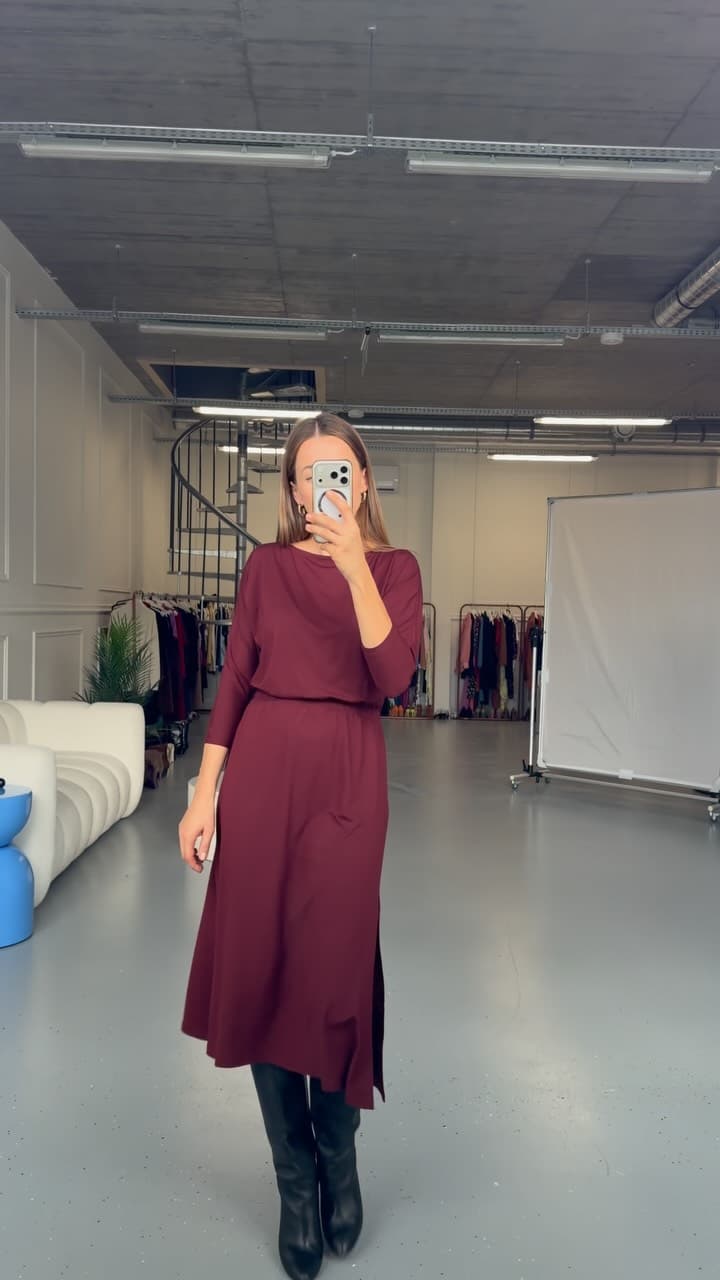 Bordowa sukienka Hot @lenantowear
