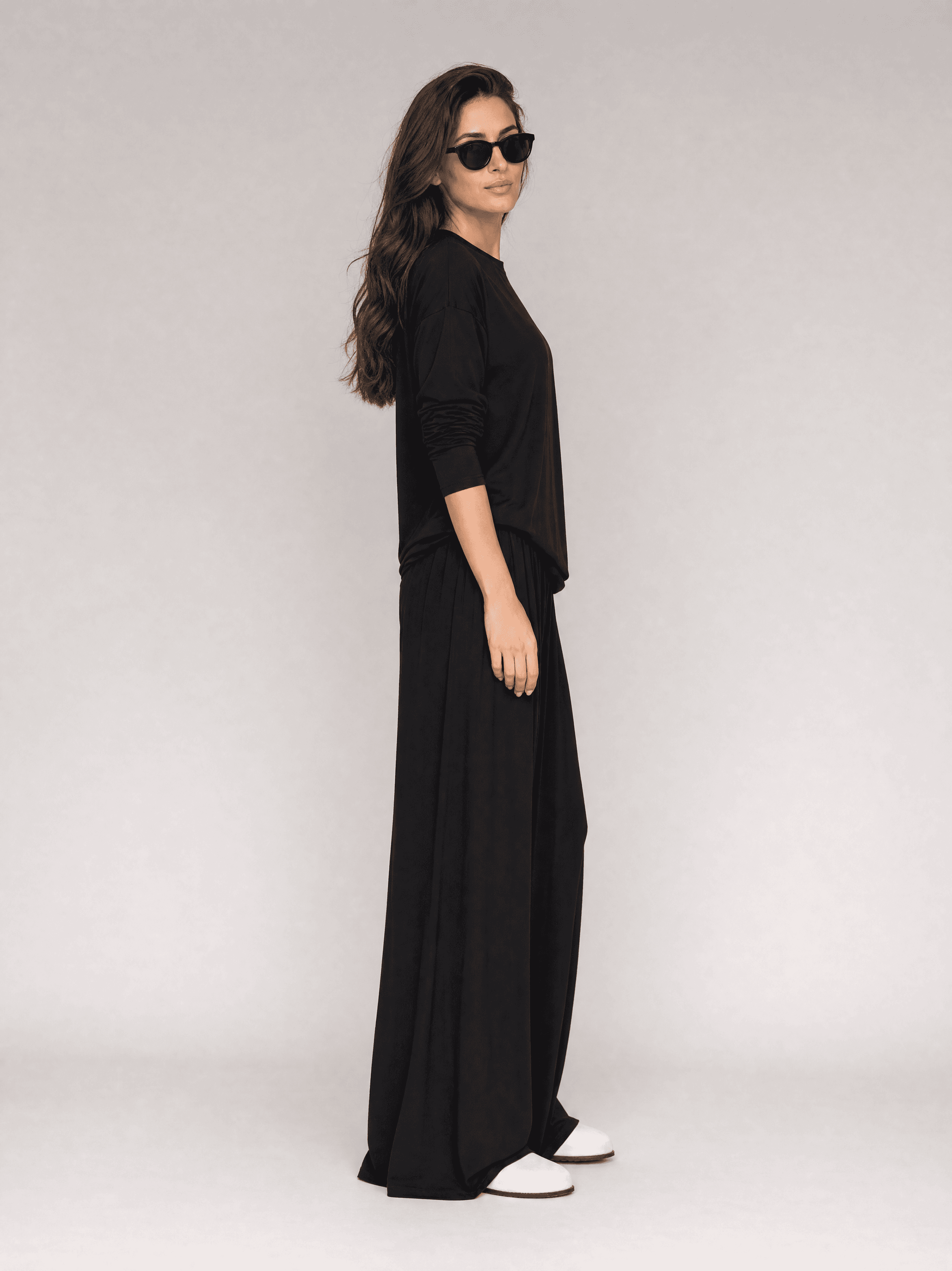 Schwarzes Bambus-Longsleeve Nina — Foto 3