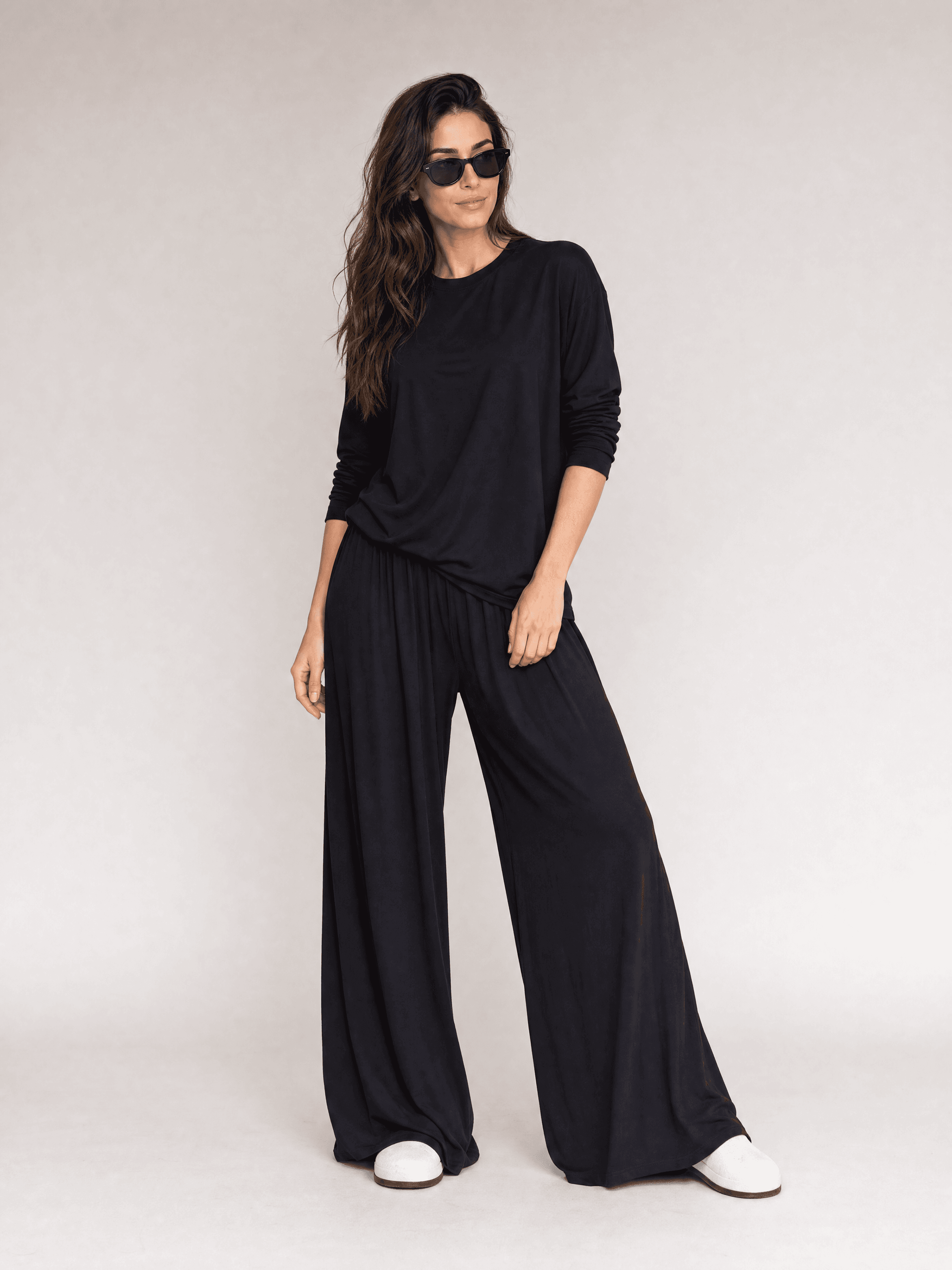 Czarny longsleeve  bambusowy Nina
