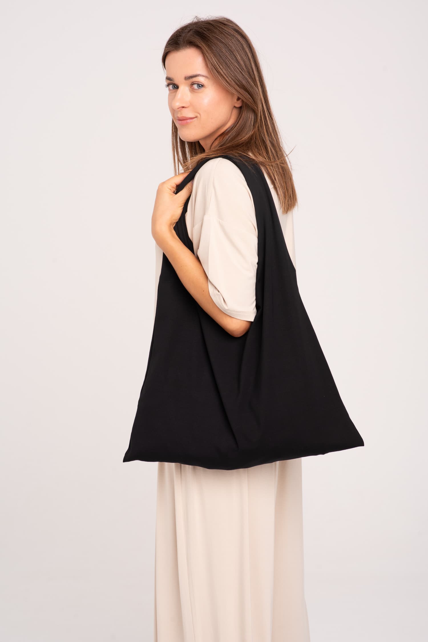 Black Cotton Tote Bag — photo 3