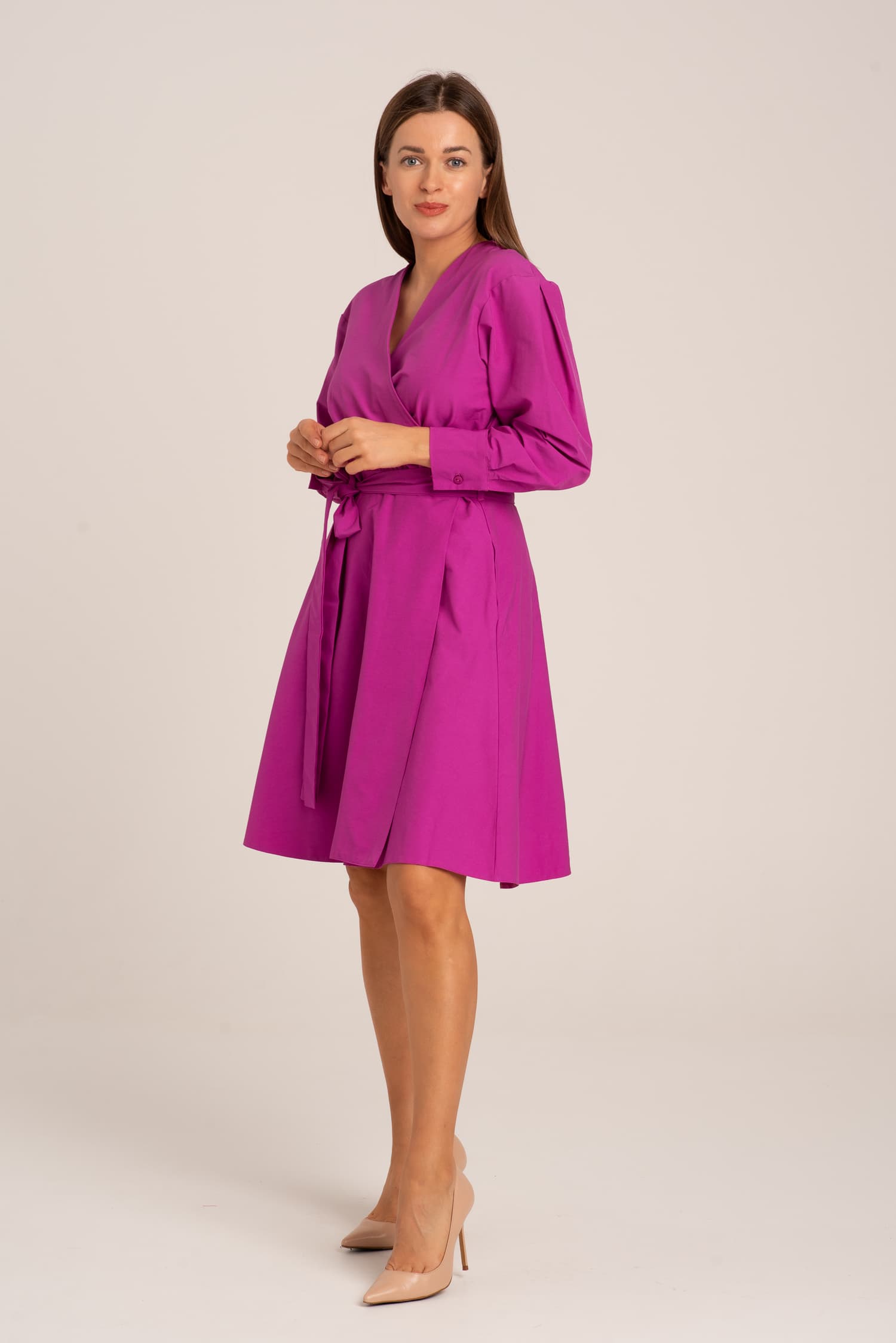 Różowa sukienka kopertowa Maria - widok 2