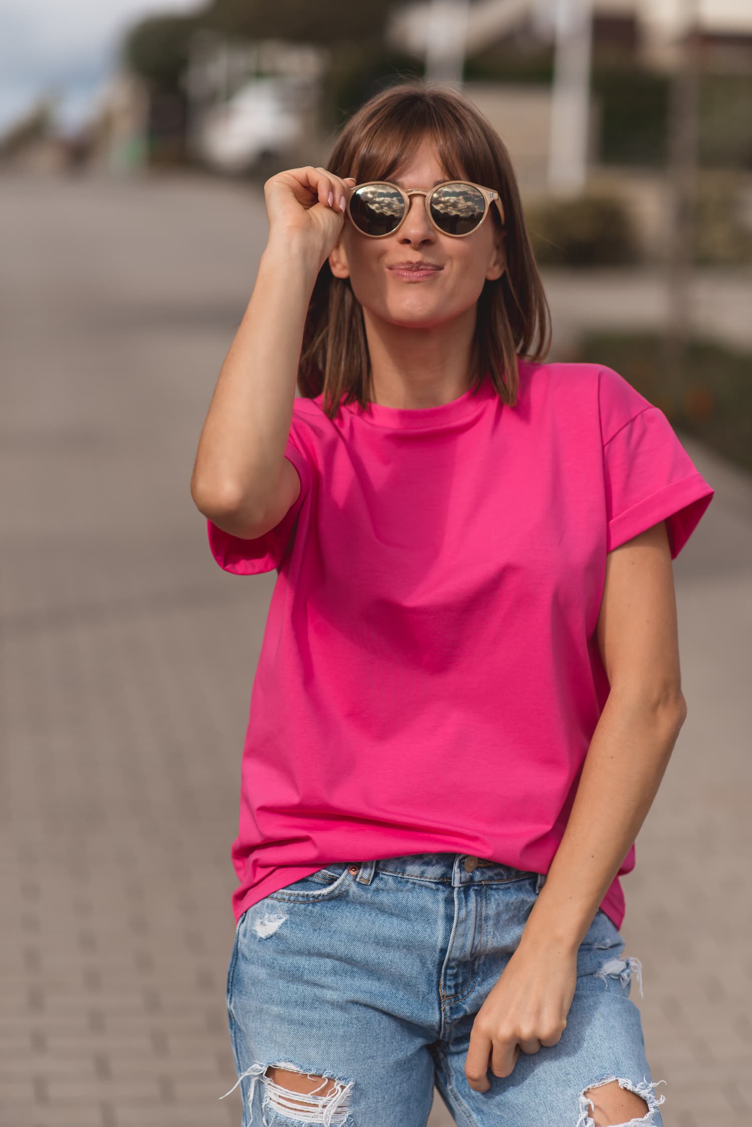 T-shirt klasyczny BASIC – fuksja