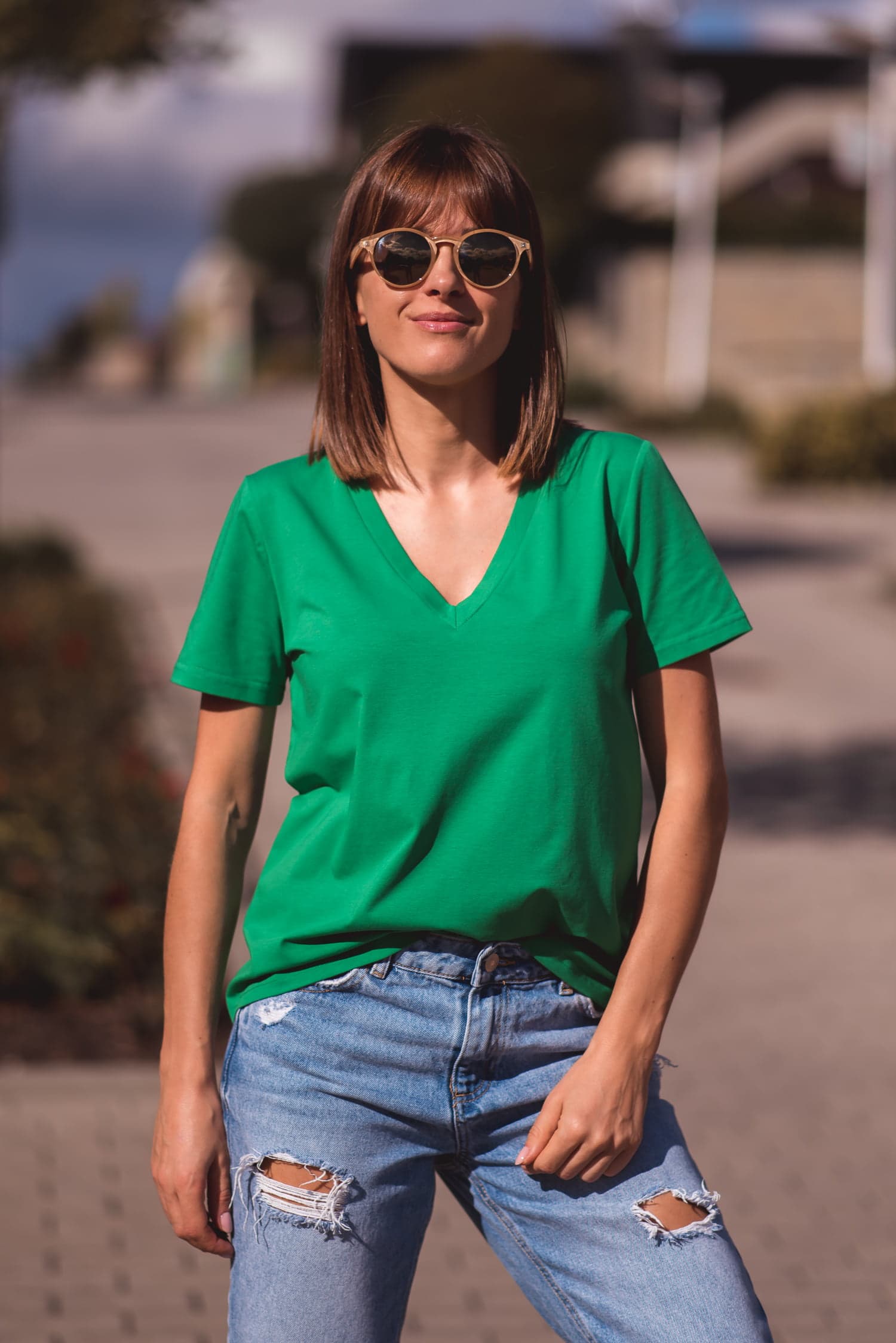 T-shirt BASIC V – zielony