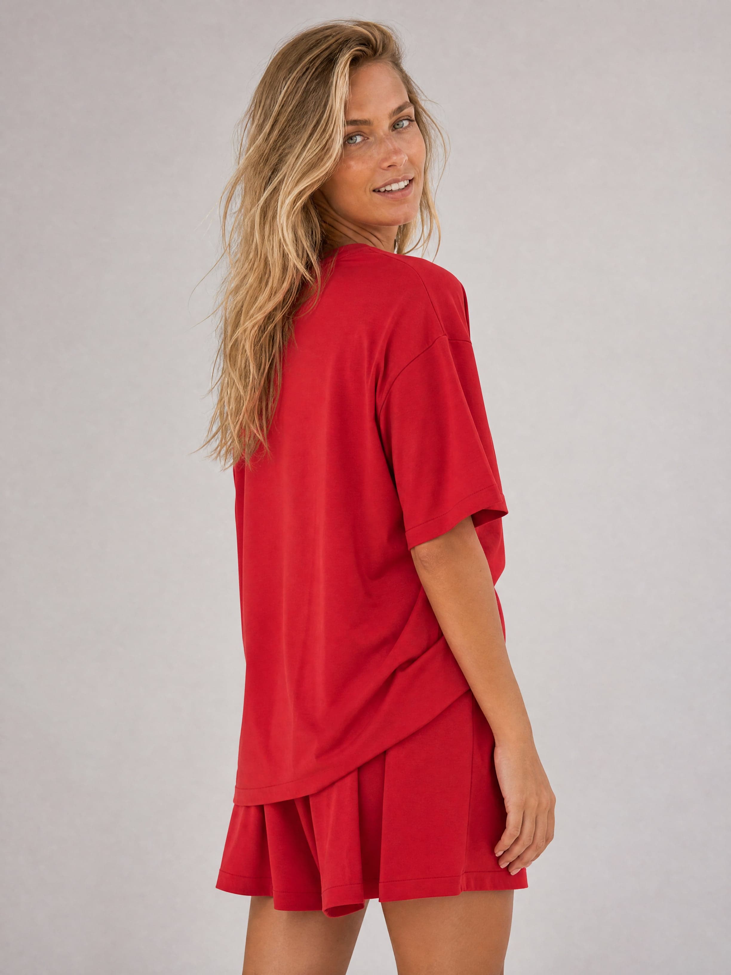 Rotes Bambus-T-Shirt Nina — Foto 7