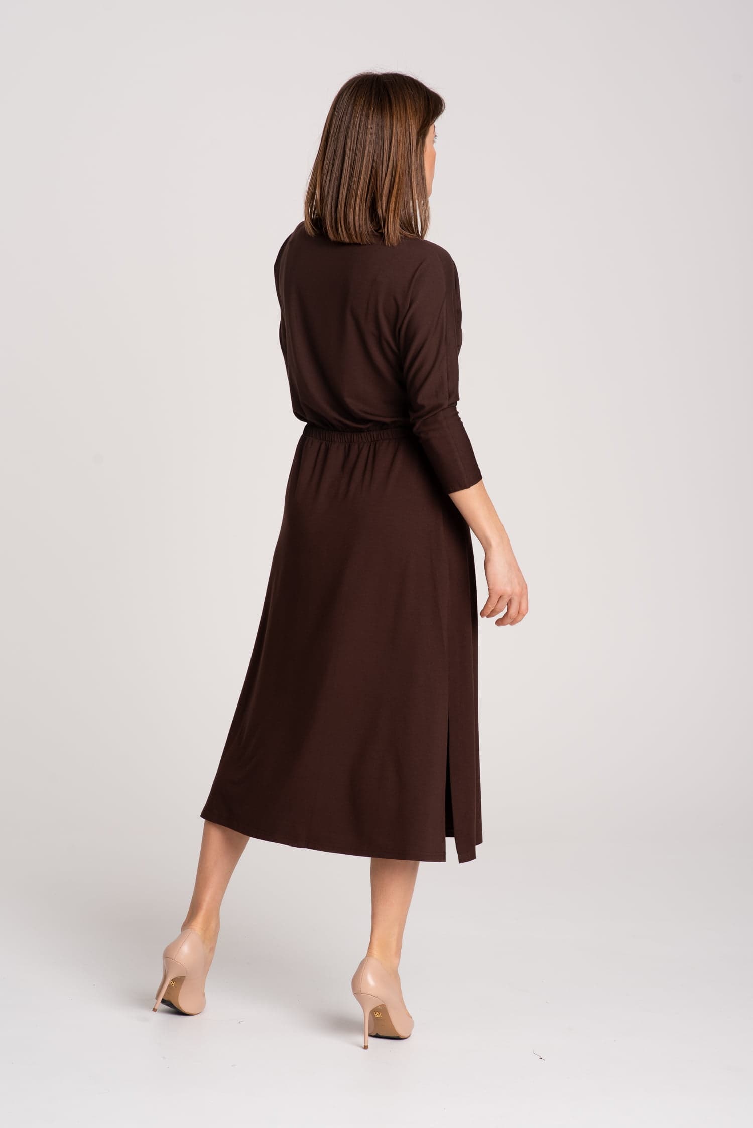 Brązowa sukienka z modalu Hot As Hell — zdjęcie 5