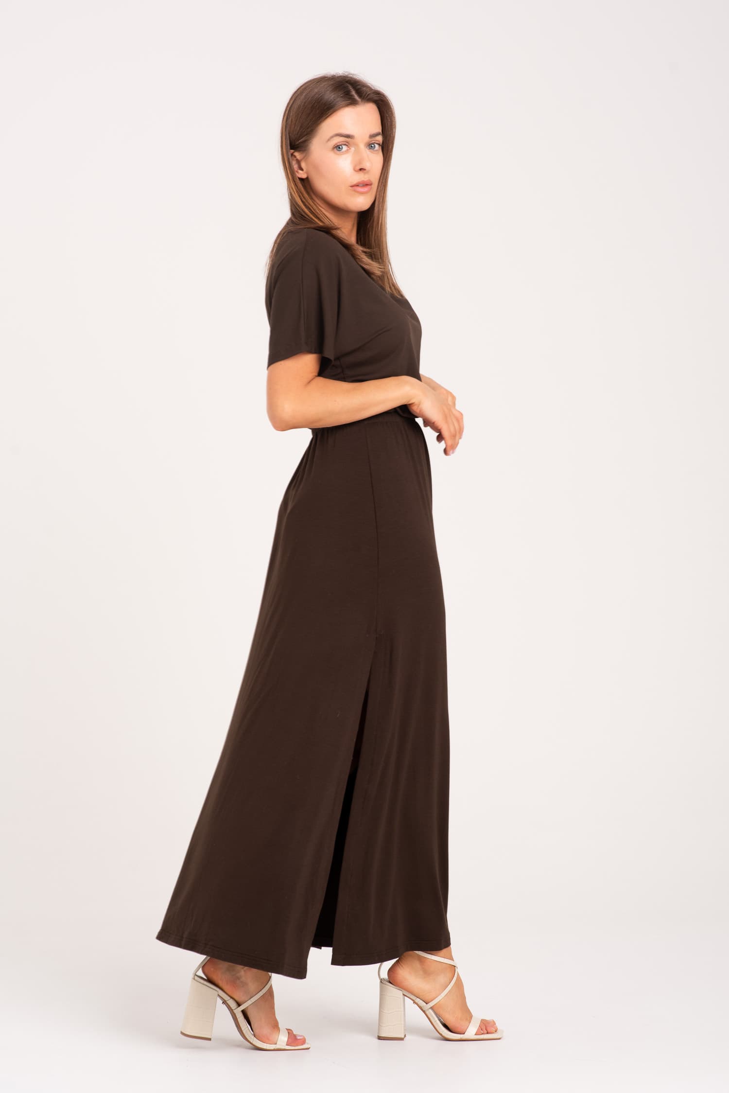 Brown Modal Maxi Dress Collet — photo 4