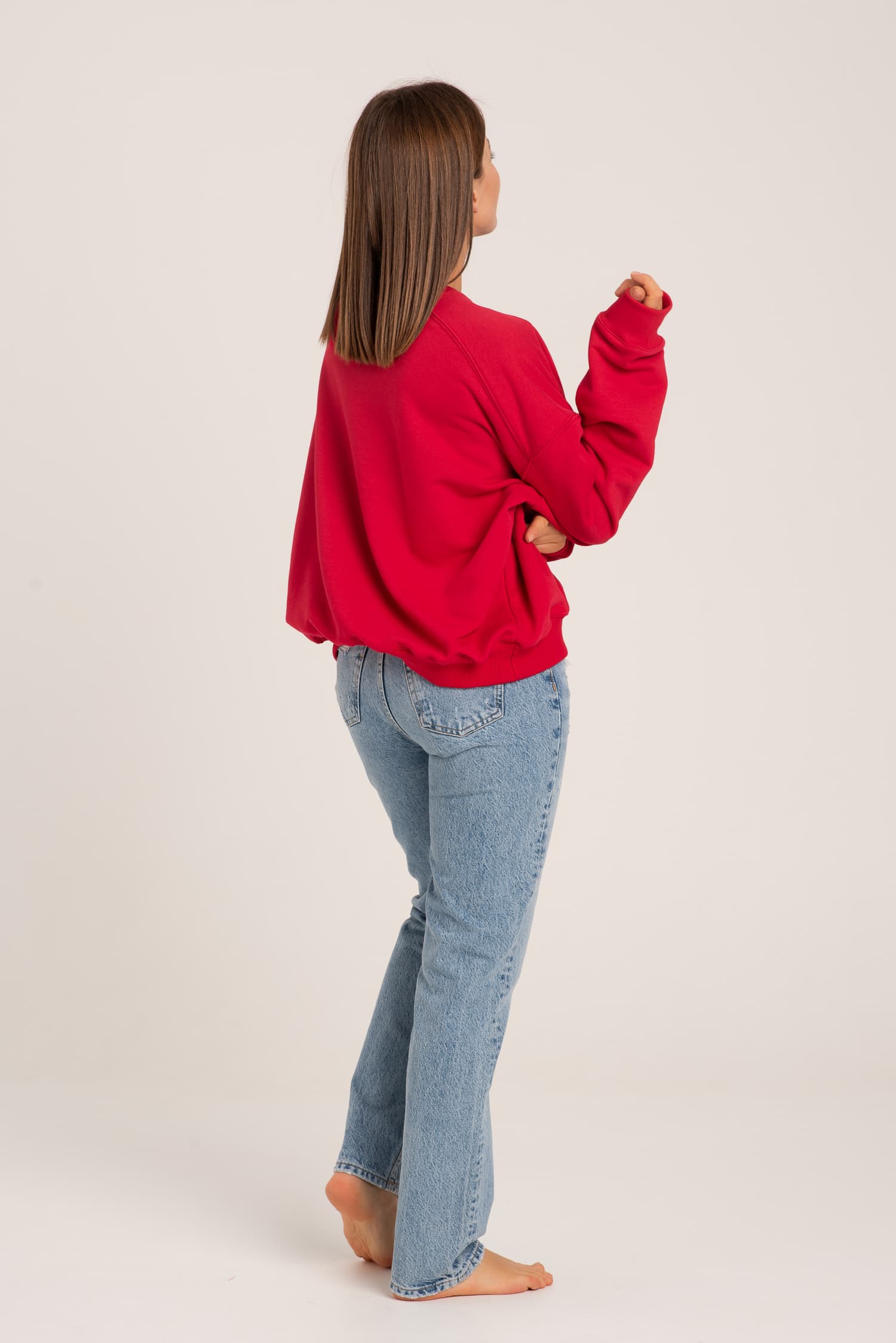 Czerwona bluza dresowa Nora — zdjęcie 3