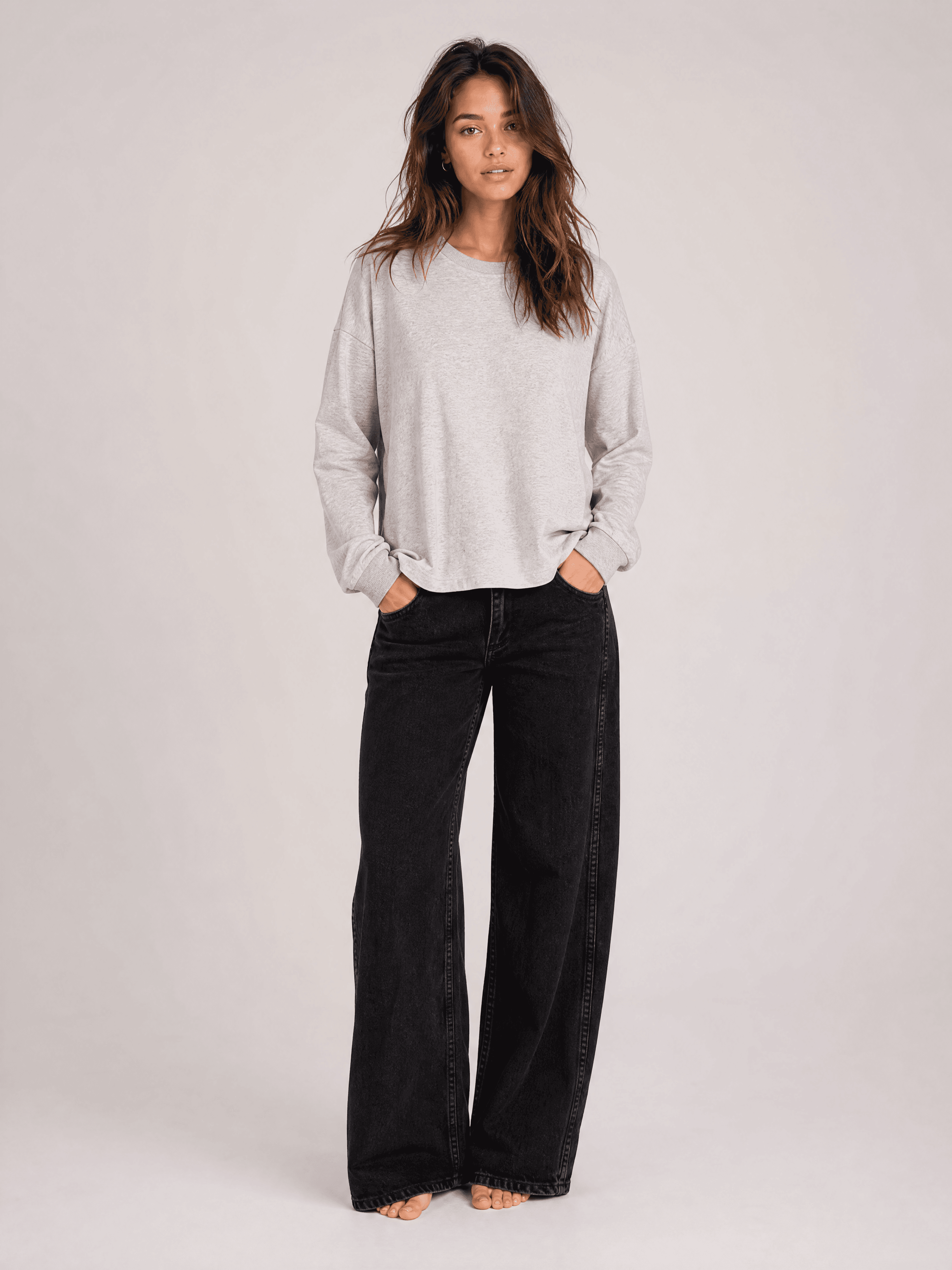 HANNAH Grey Cotton Longsleeve — photo 1