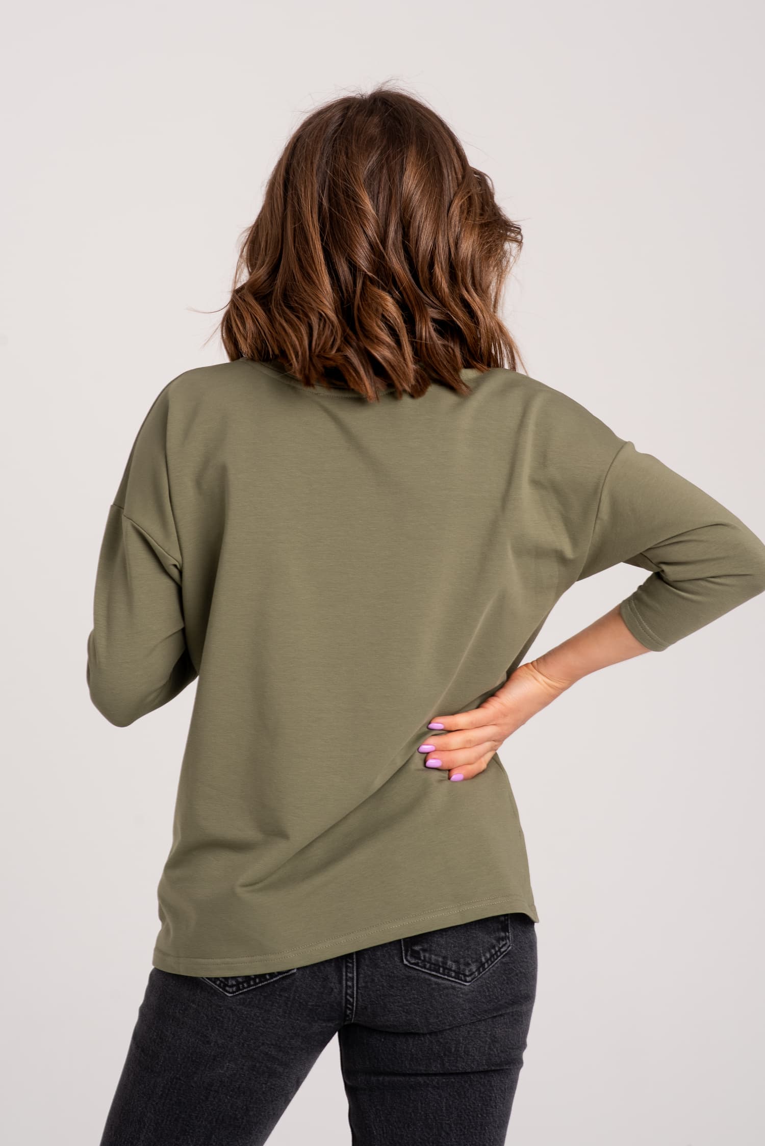 Bluza BASIC V – khaki — zdjęcie 3