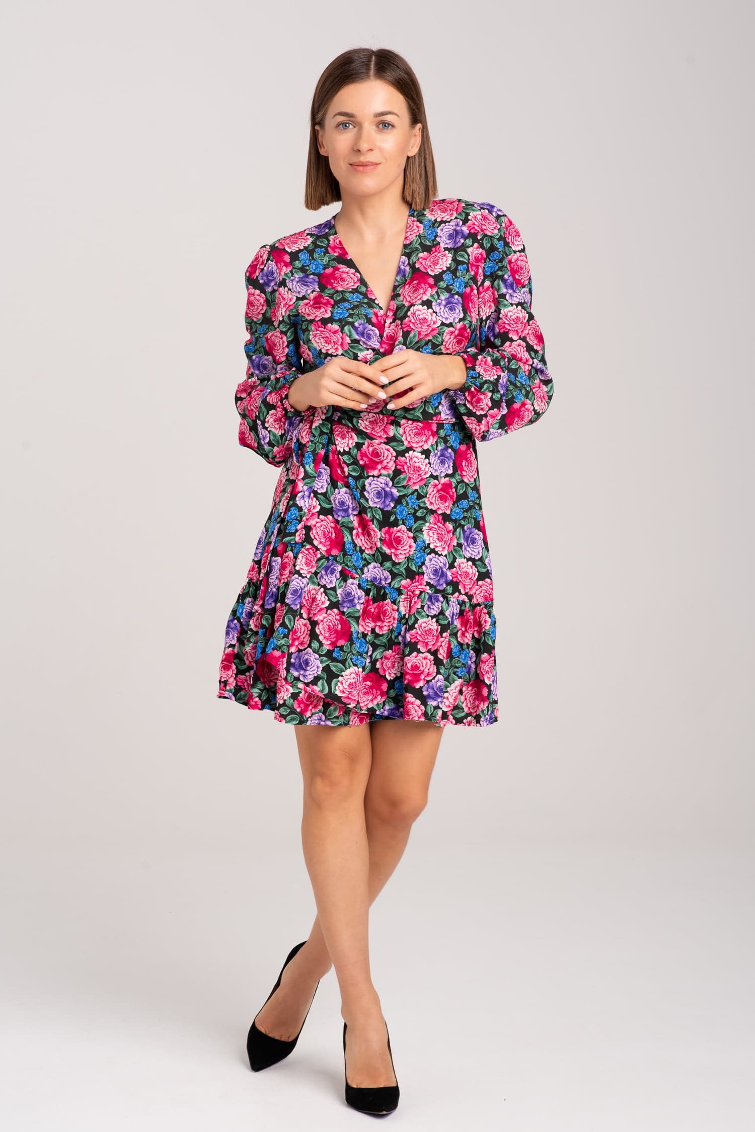 Sukienka kopertowa LOVE – róże