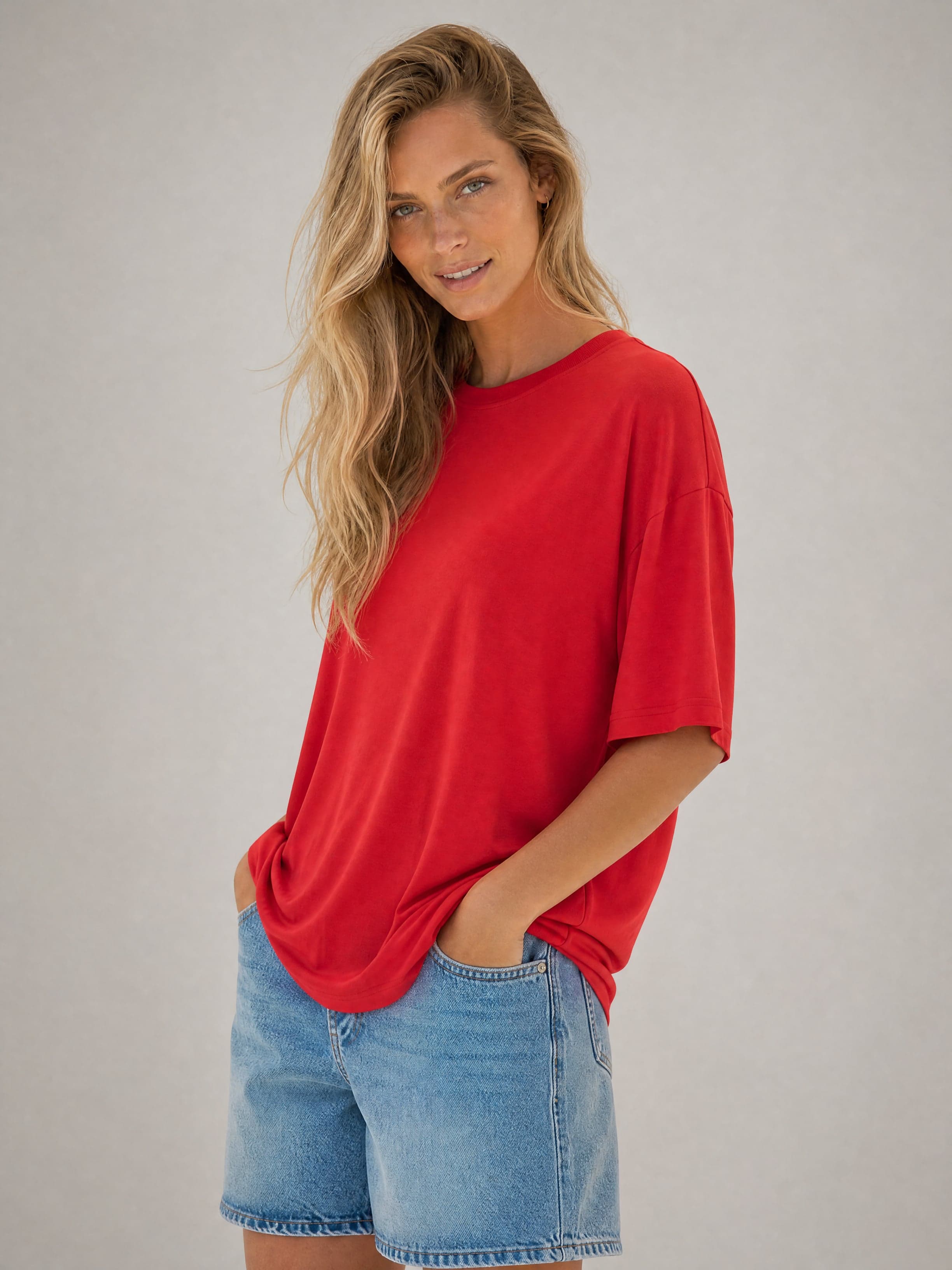 Czerwony bambusowy t-shirt Nina - widok 2