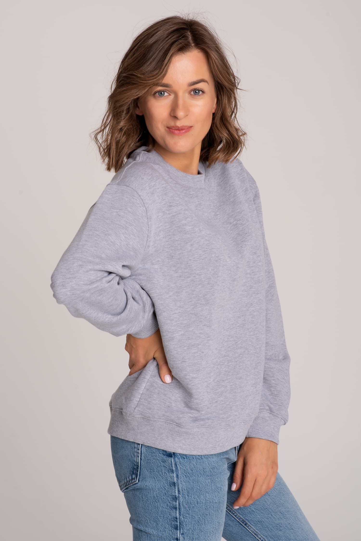 Szara malanżowa bluza damska NIEzwykła - widok 2