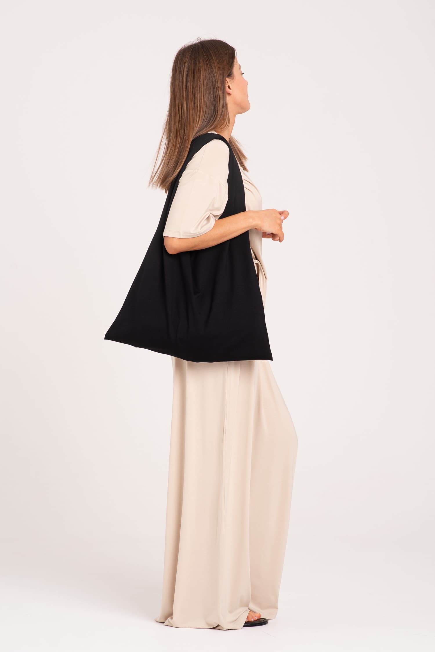 Black Cotton Tote Bag — photo 4
