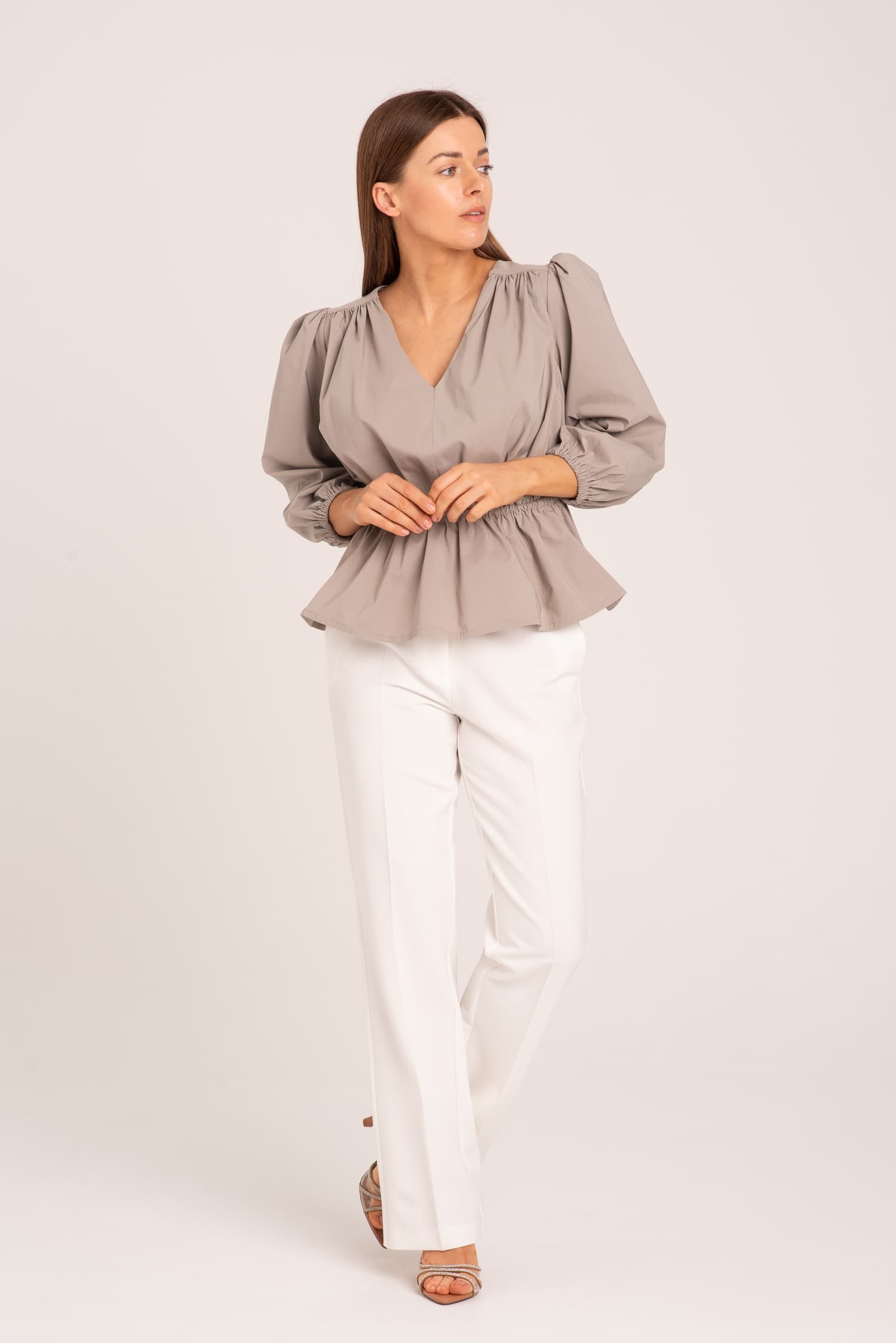 Białe spodnie garniturowe Lana — zdjęcie 3