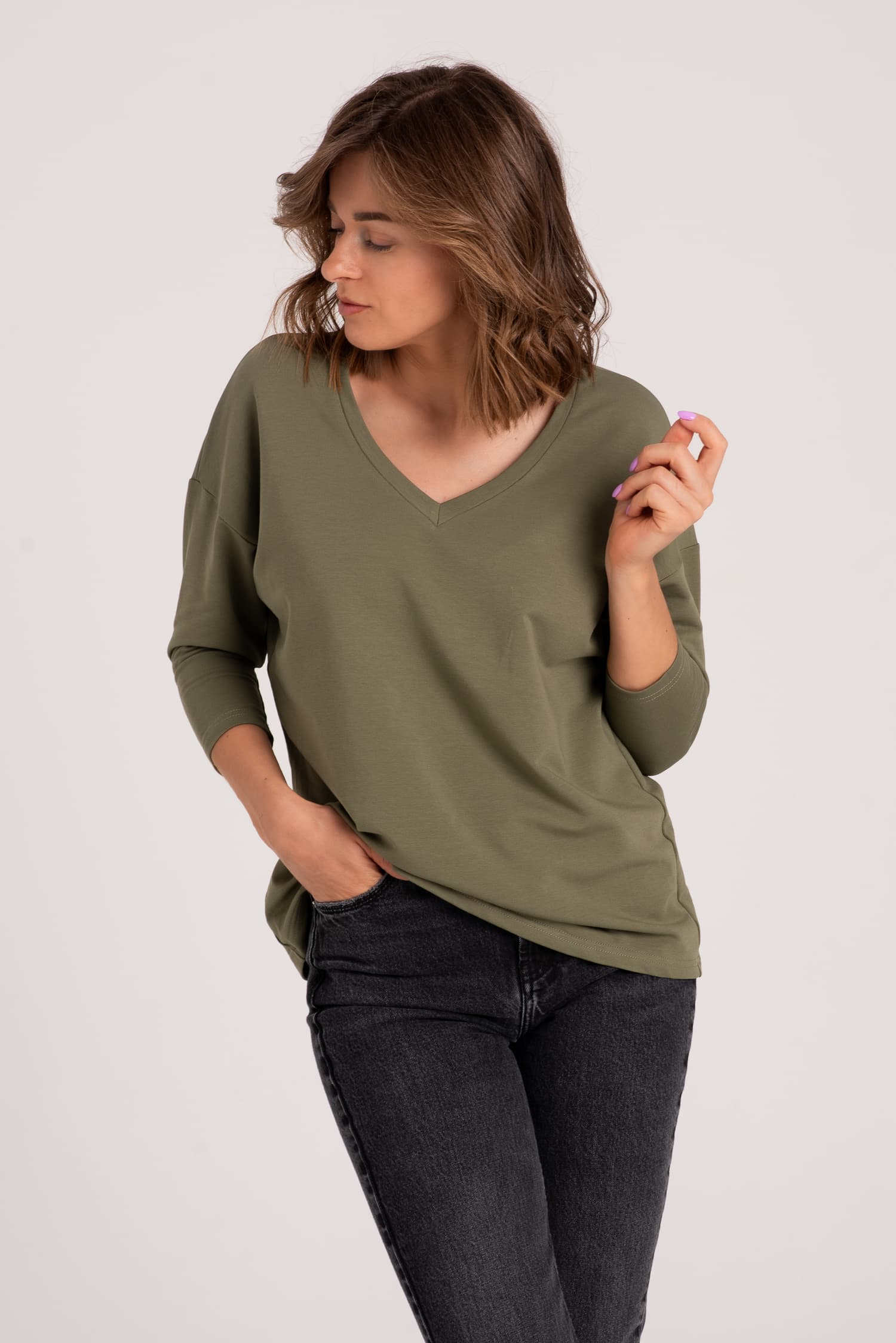 Bluza BASIC V – khaki