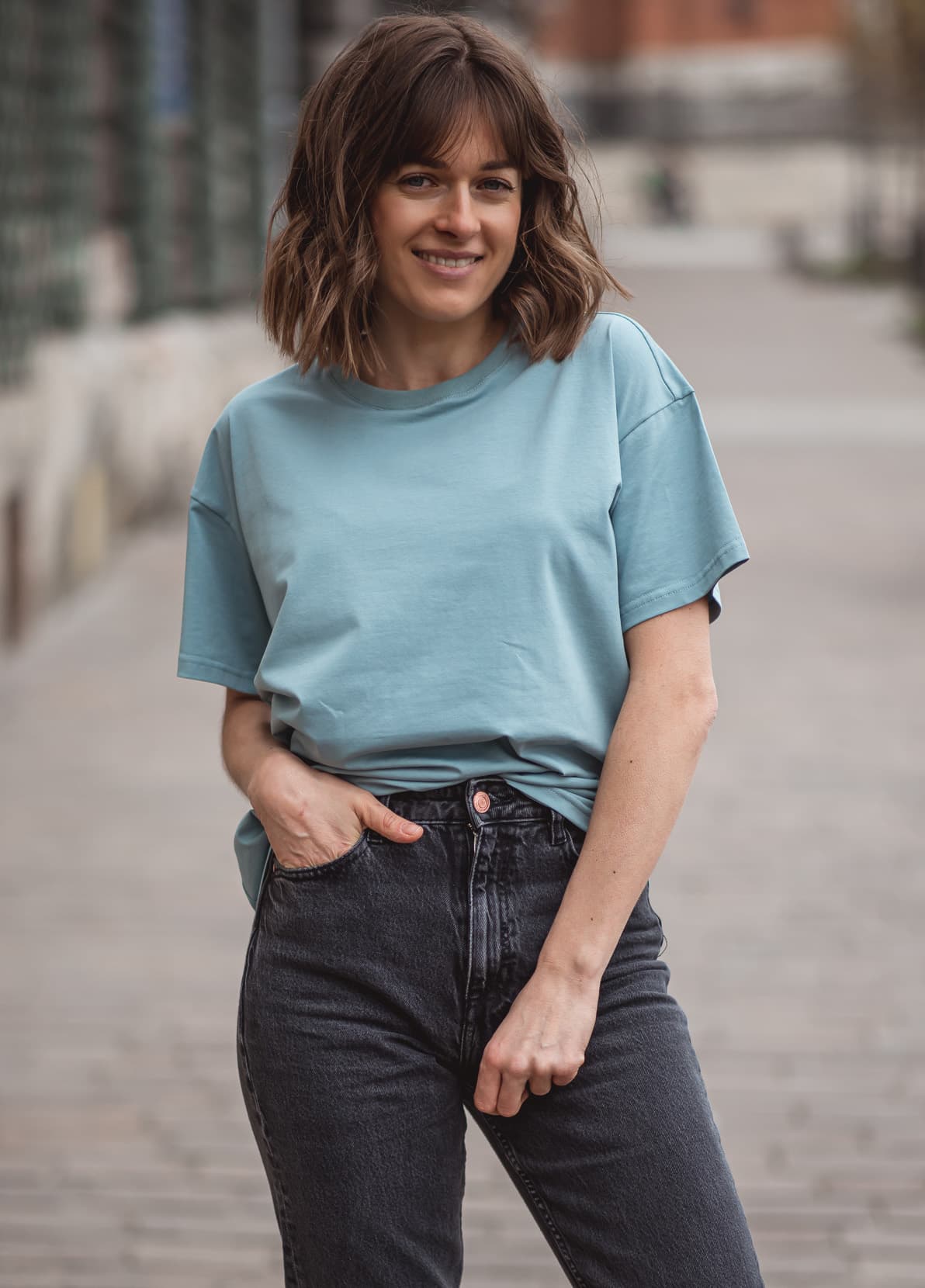 T-shirt klasyczny BASIC – mięta - widok 2