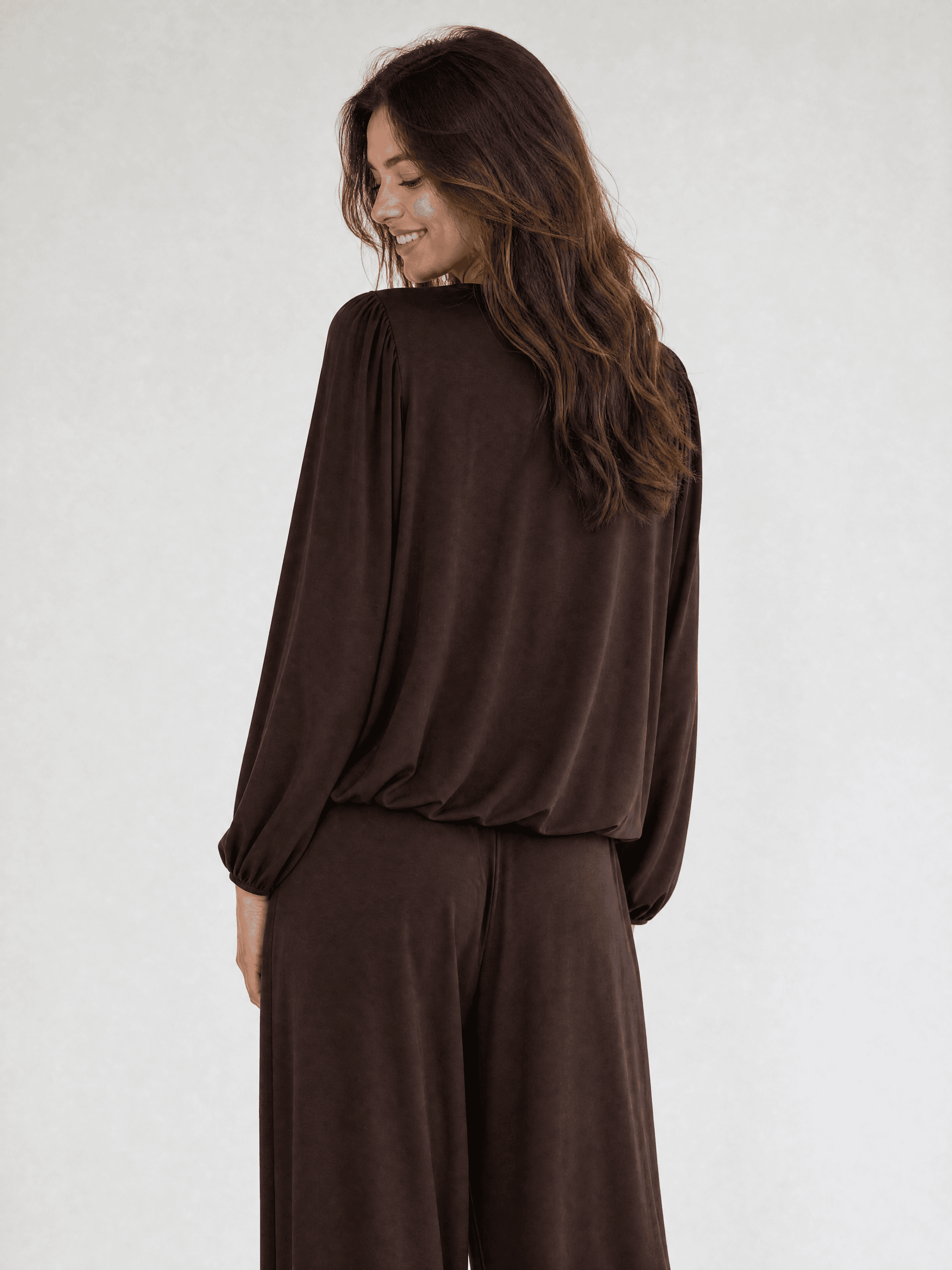 Braune Modal-Bluse Rania — Foto 10