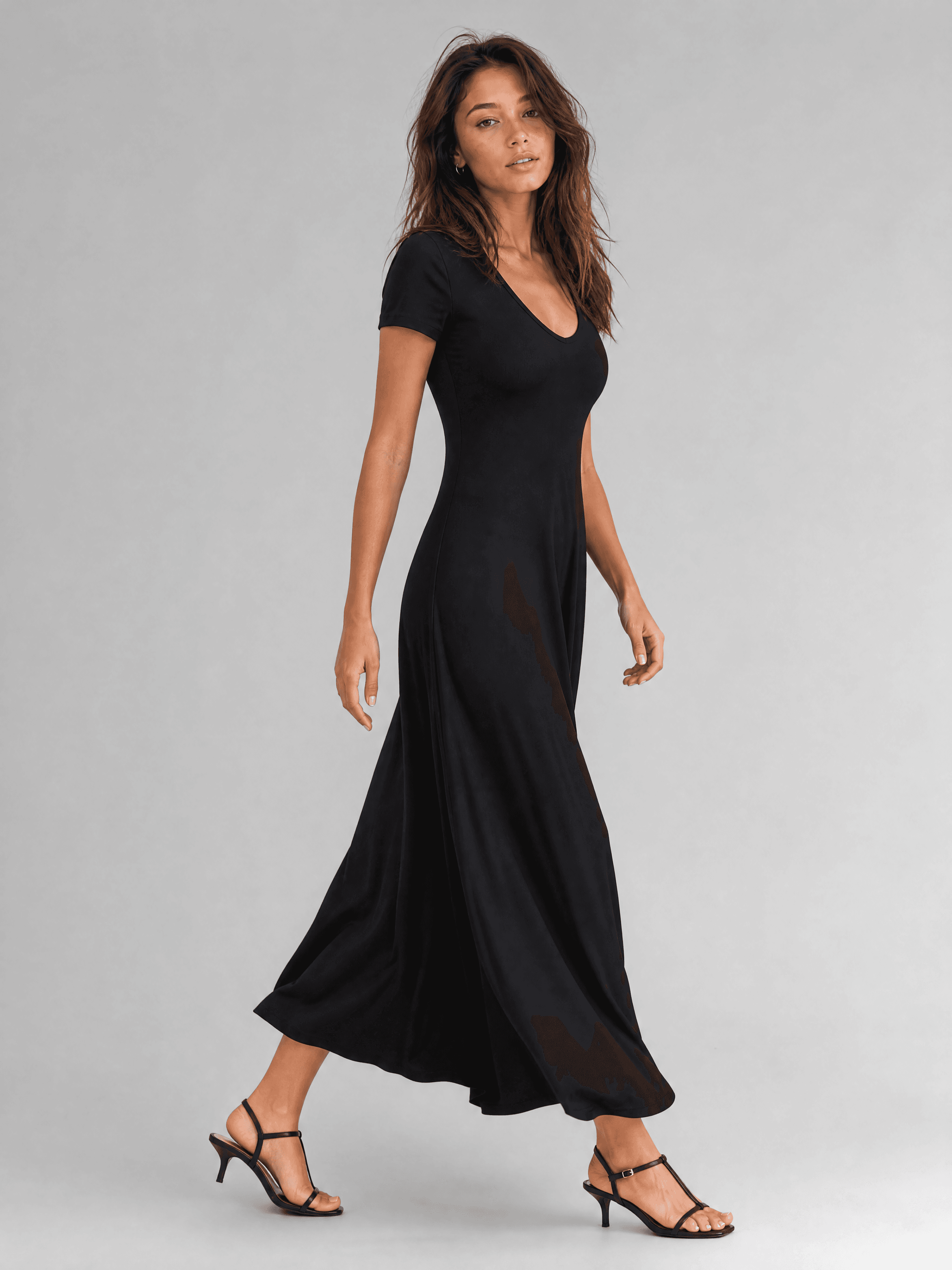 Vestido negro con mangas cortas Antonia — foto 4