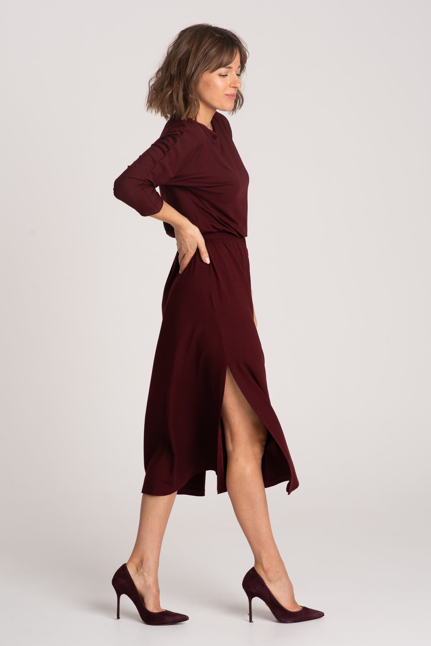 Burgundy Dress Hot As Hell — photo 4