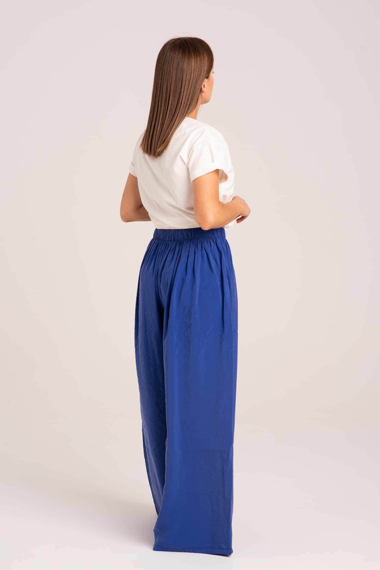 Blaue weite Viskose-Hose Harmony — Foto 5