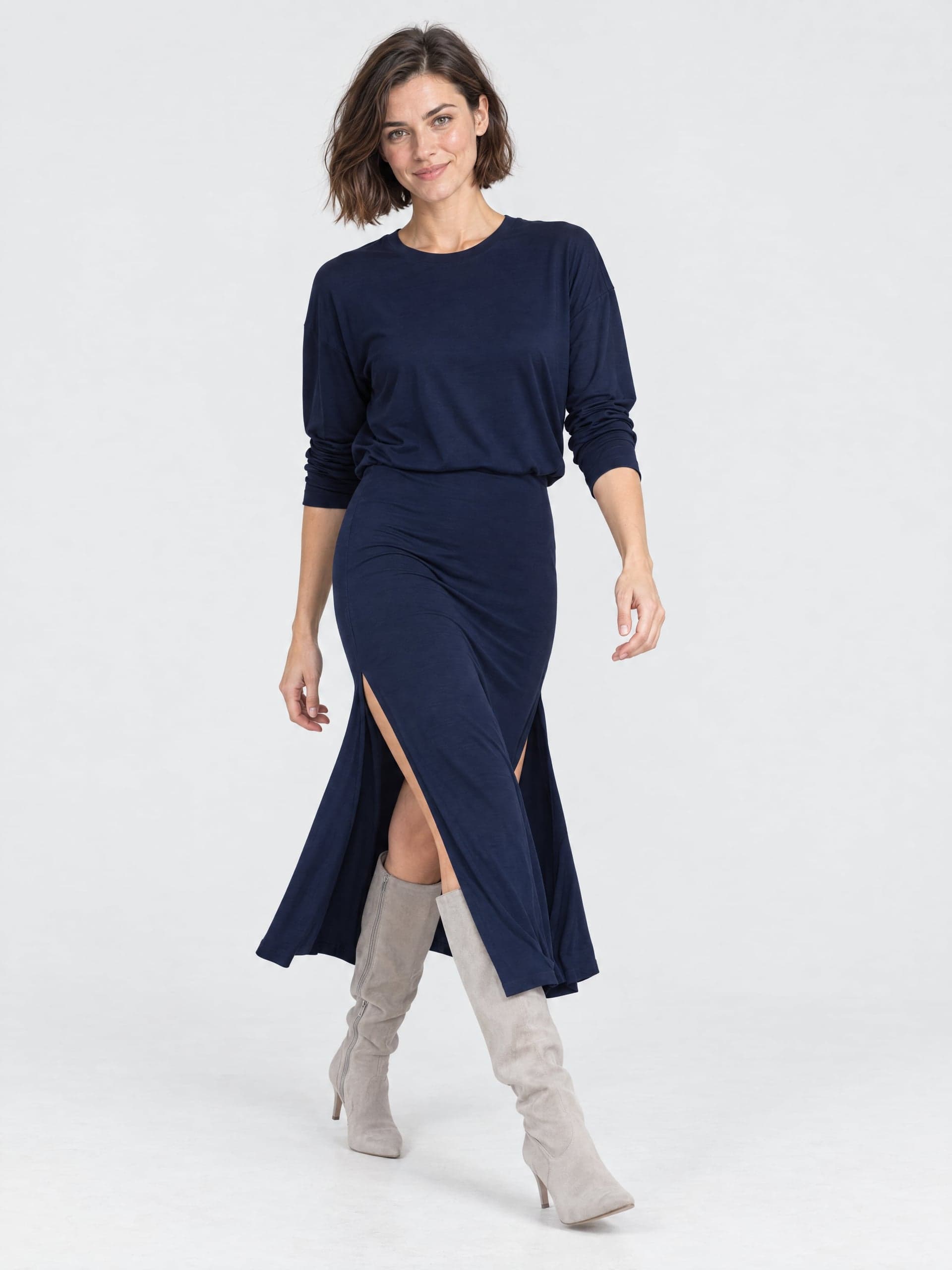 Bambus-Longsleeve Nina in Marineblau — Foto 6