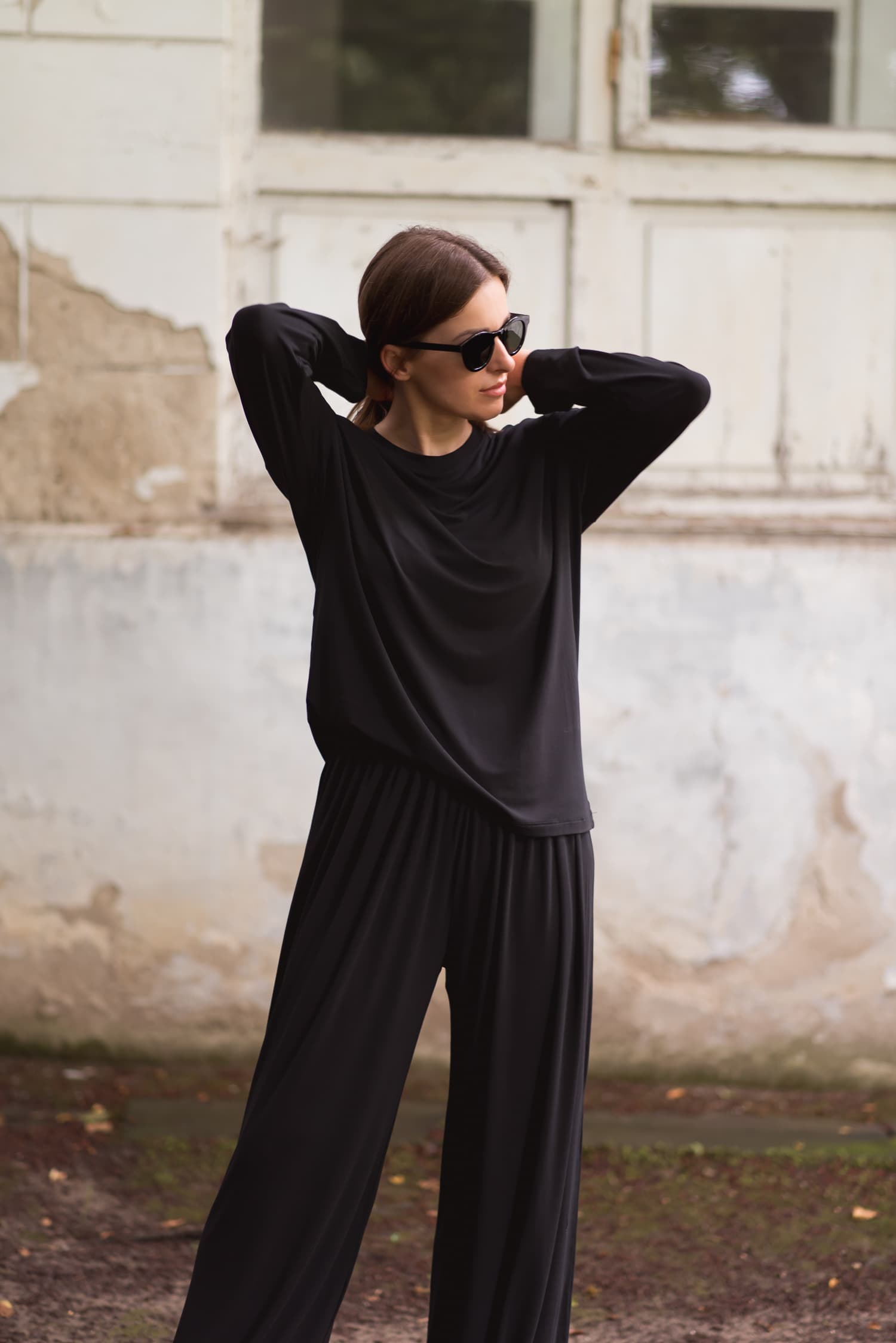 Czarny longsleeve  bambusowy Nina — zdjęcie 7