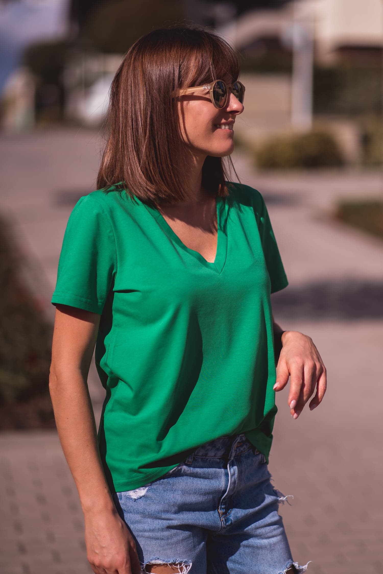 T-shirt BASIC V – zielony — zdjęcie 2
