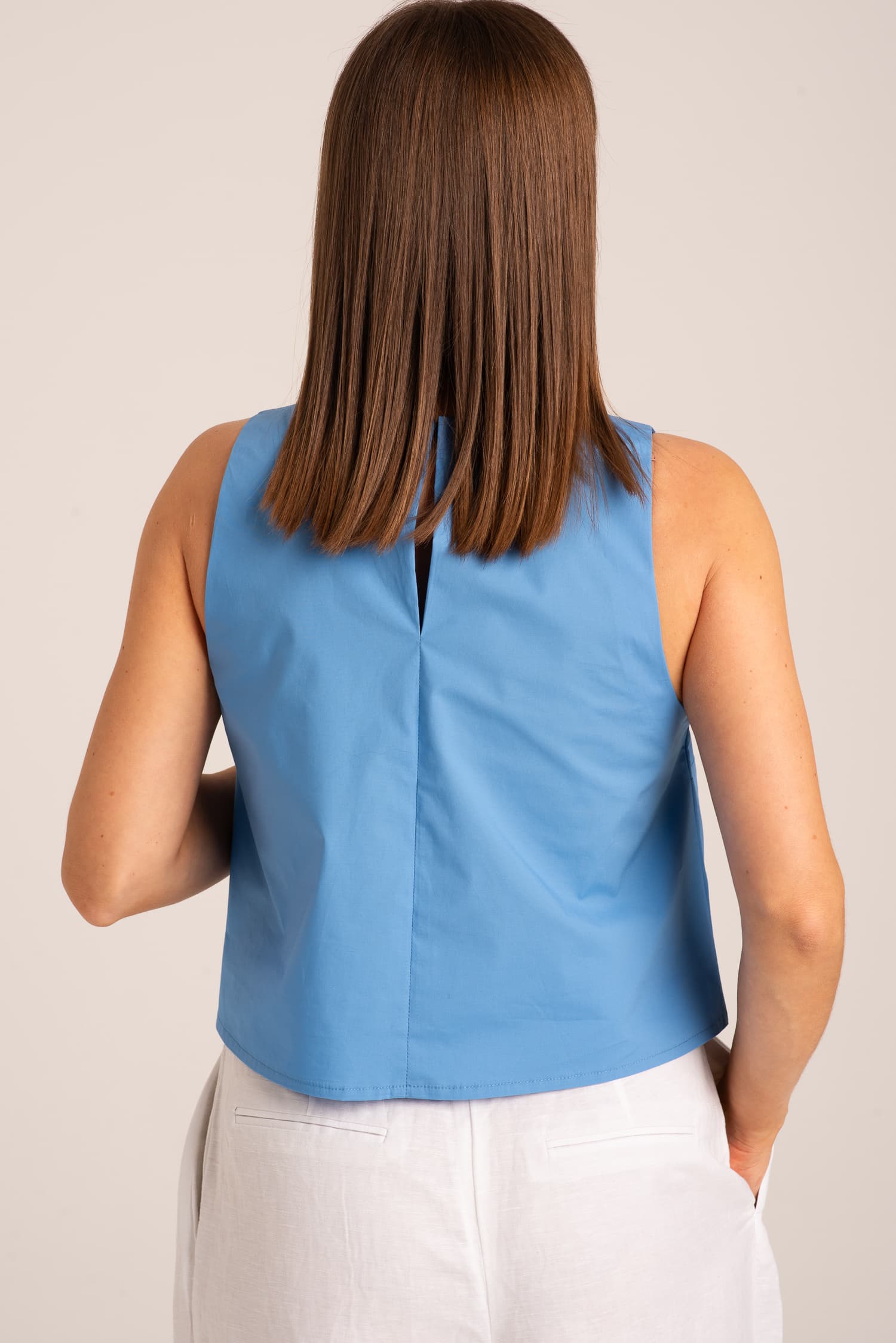 Niebieski top bez rękawów VERONA — zdjęcie 3