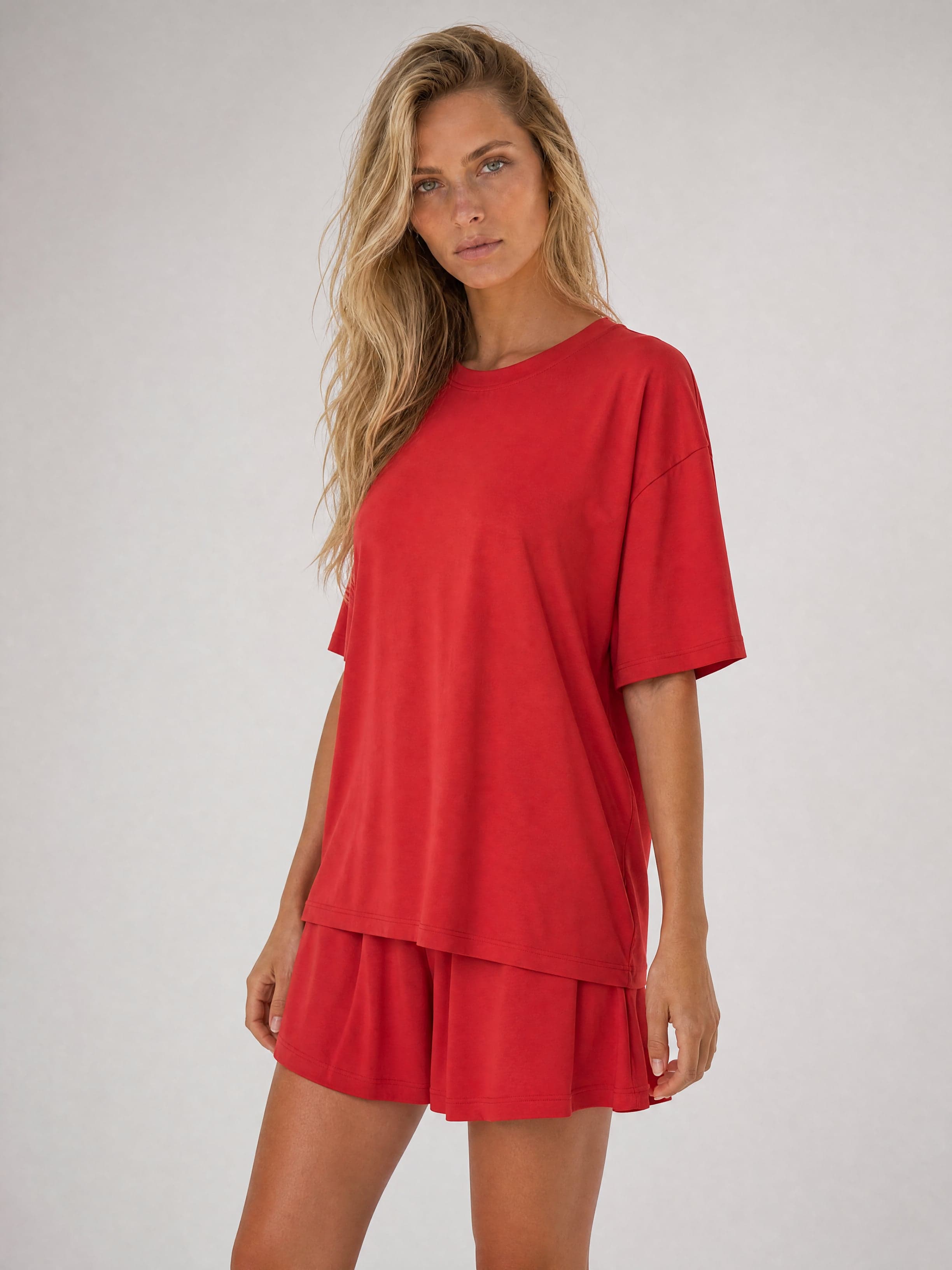 Rotes Bambus-T-Shirt Nina — Foto 6
