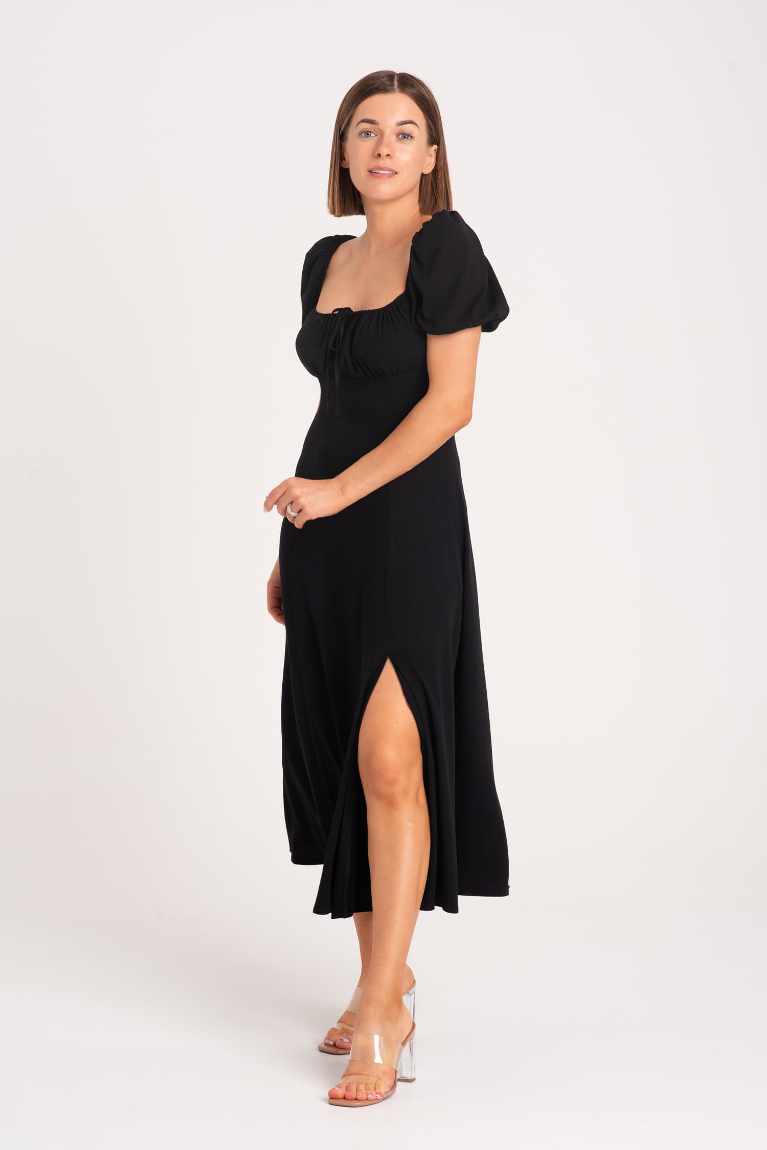 Czarna sukienka letnia Paris — zdjęcie 3