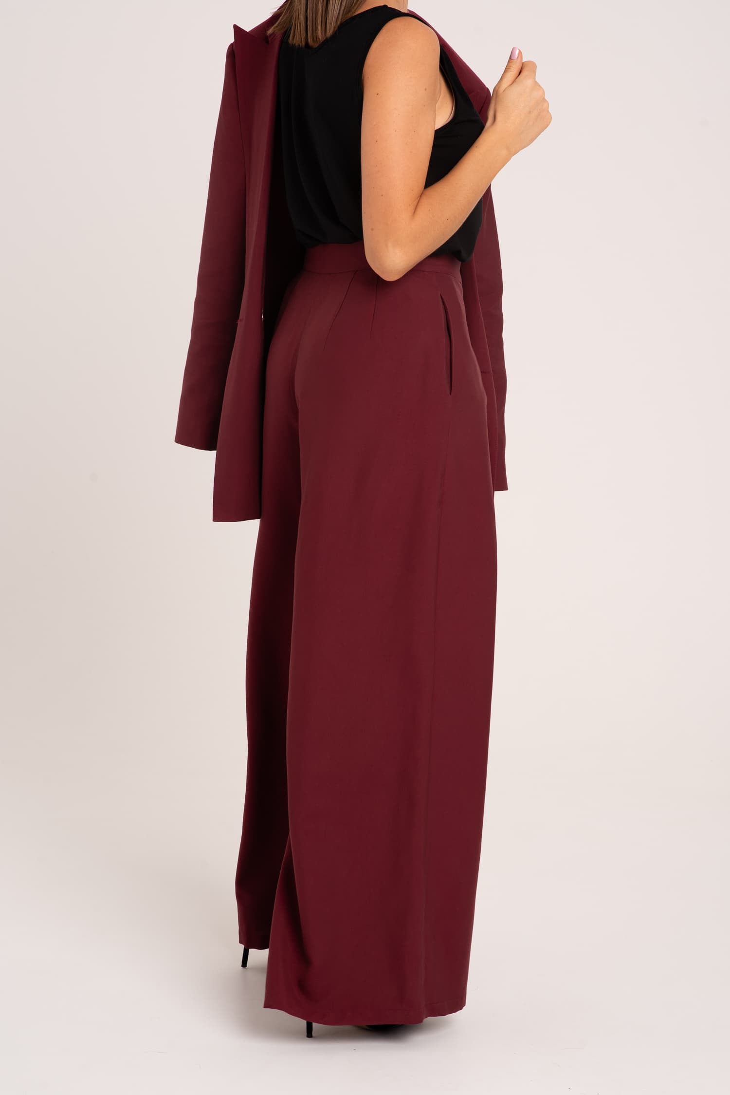 Burgundy Wide-Leg Trousers Victoria — photo 5