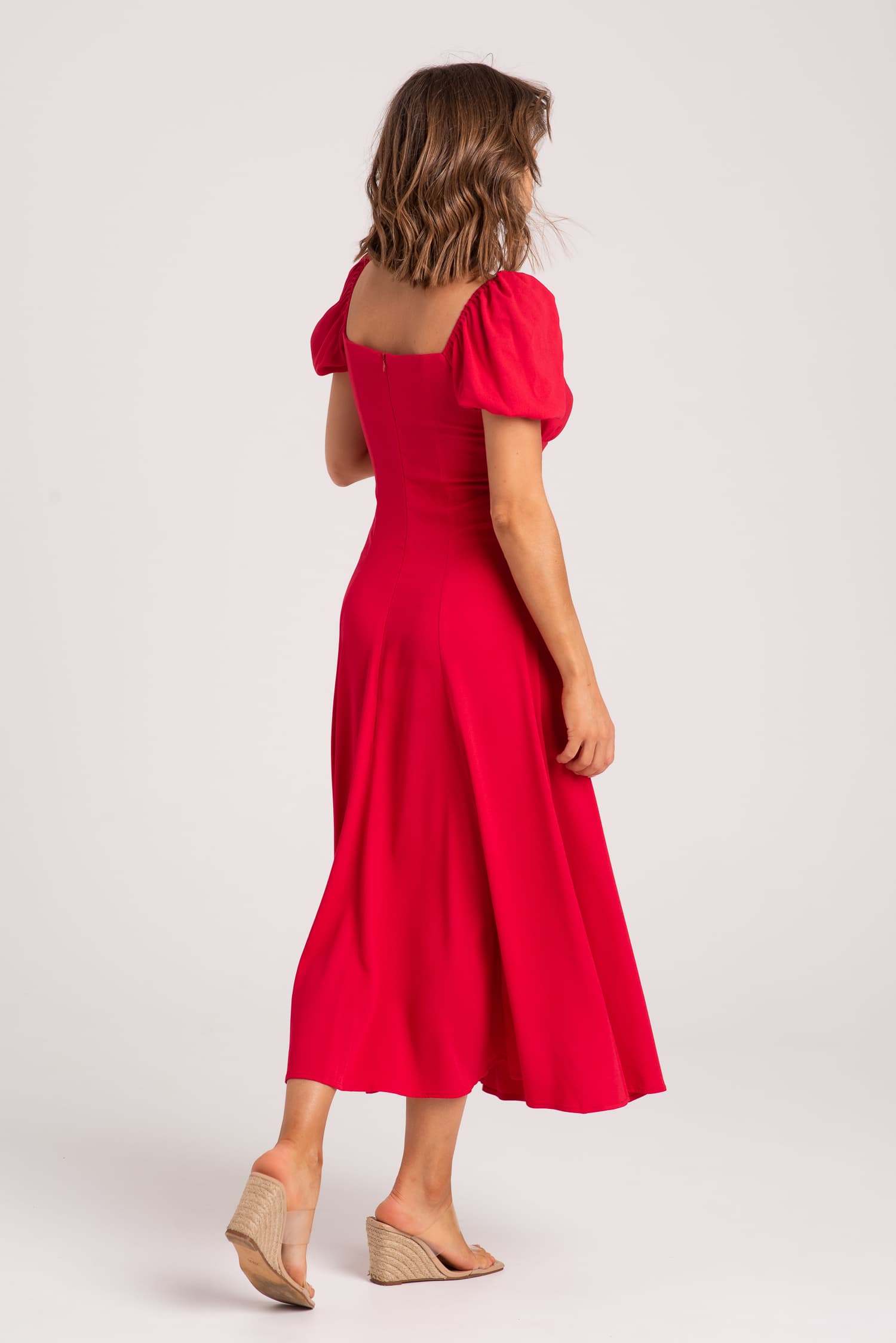 Czerwona sukienka letnia Paris - zdjęcie 5