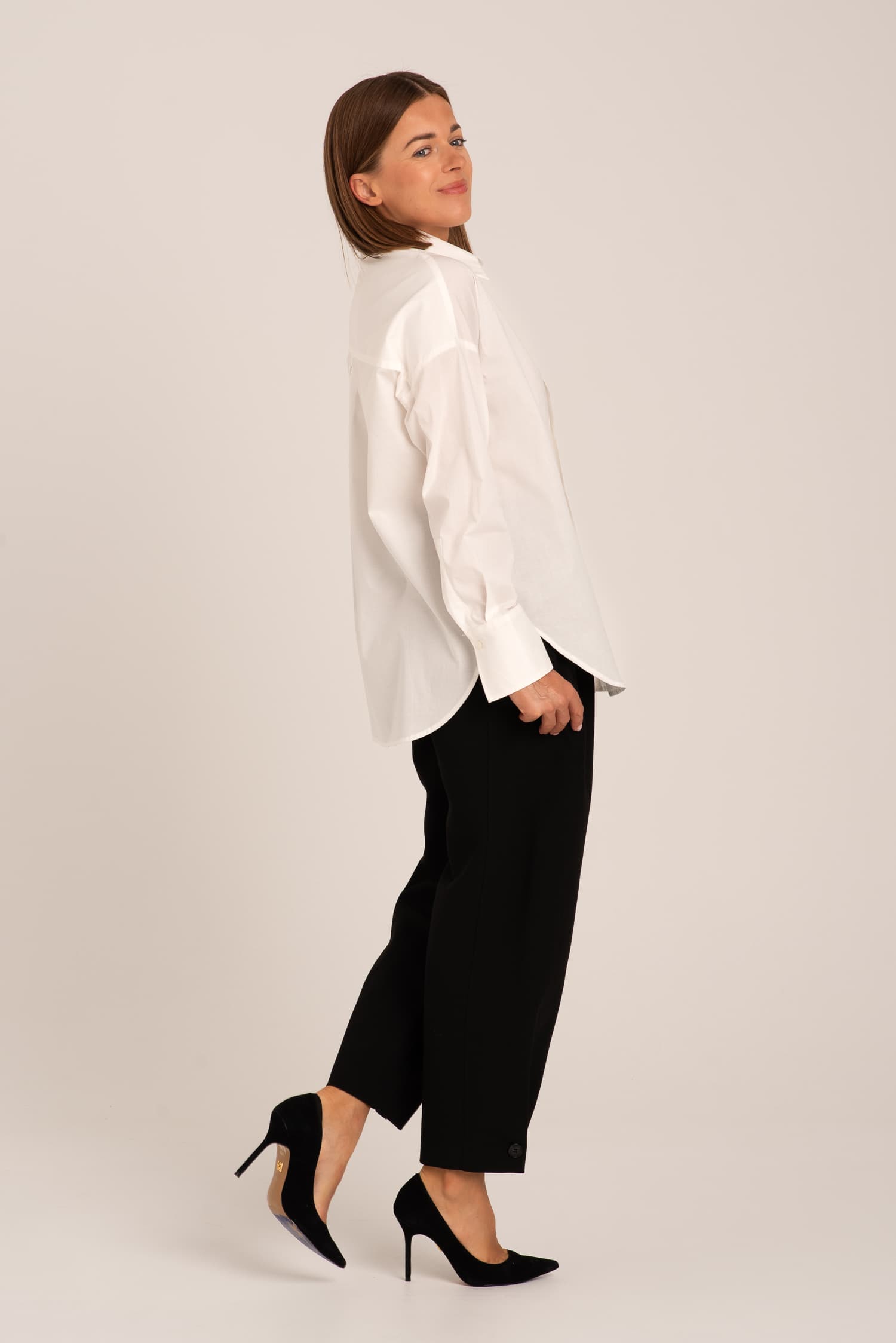 White Cotton Oversize Shirt Laure — photo 6