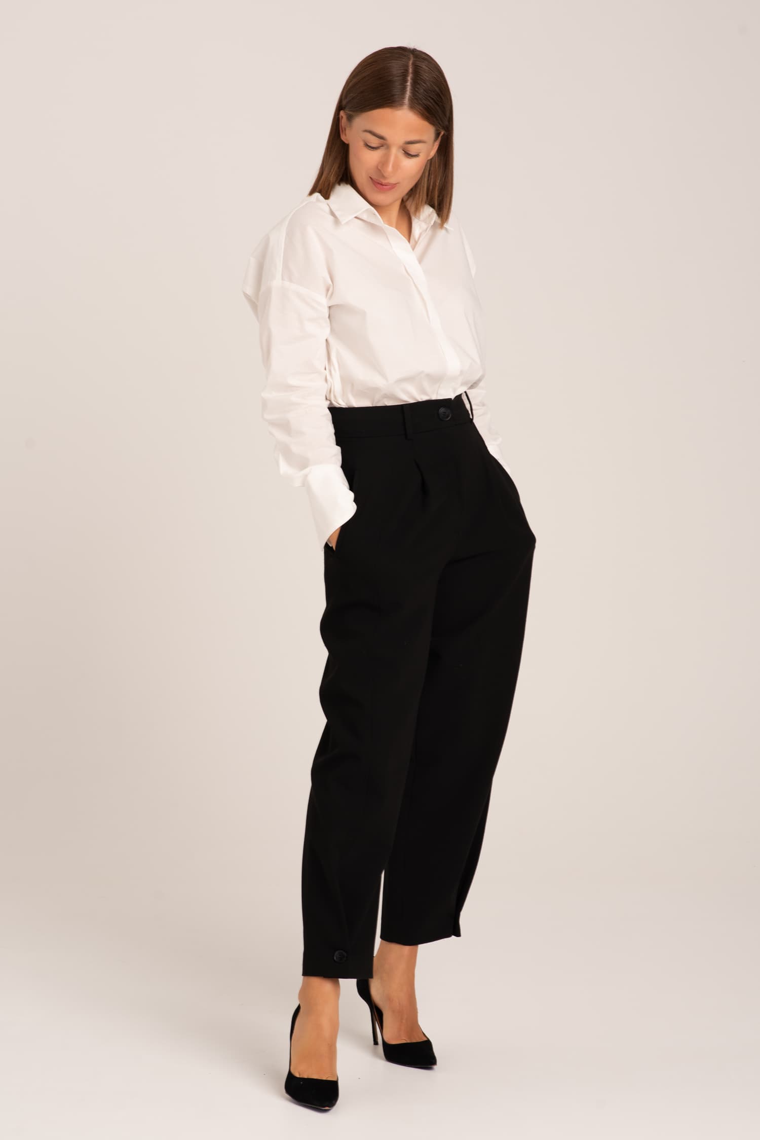 White Cotton Oversize Shirt Laure — photo 7