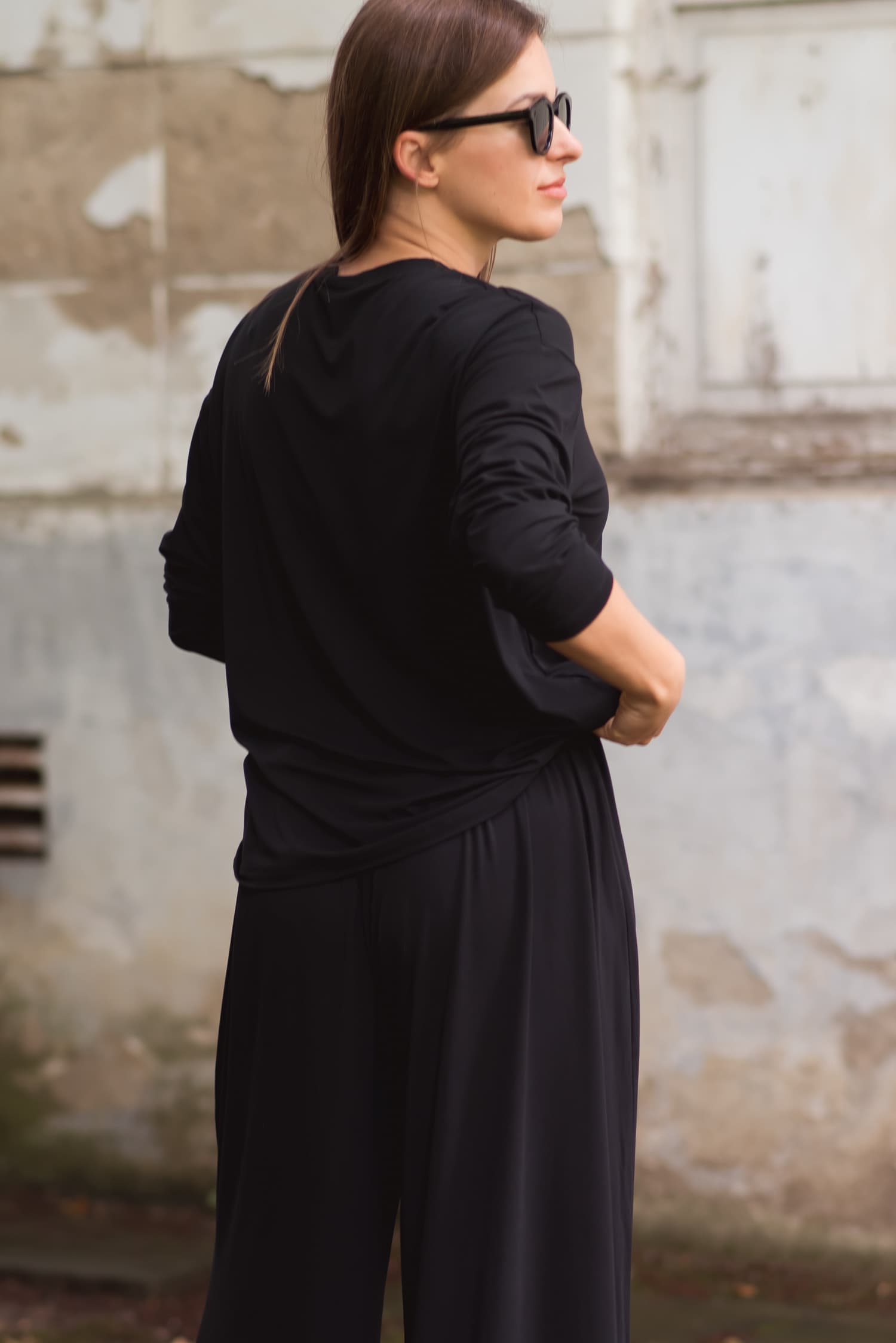 Czarny longsleeve  bambusowy Nina — zdjęcie 3