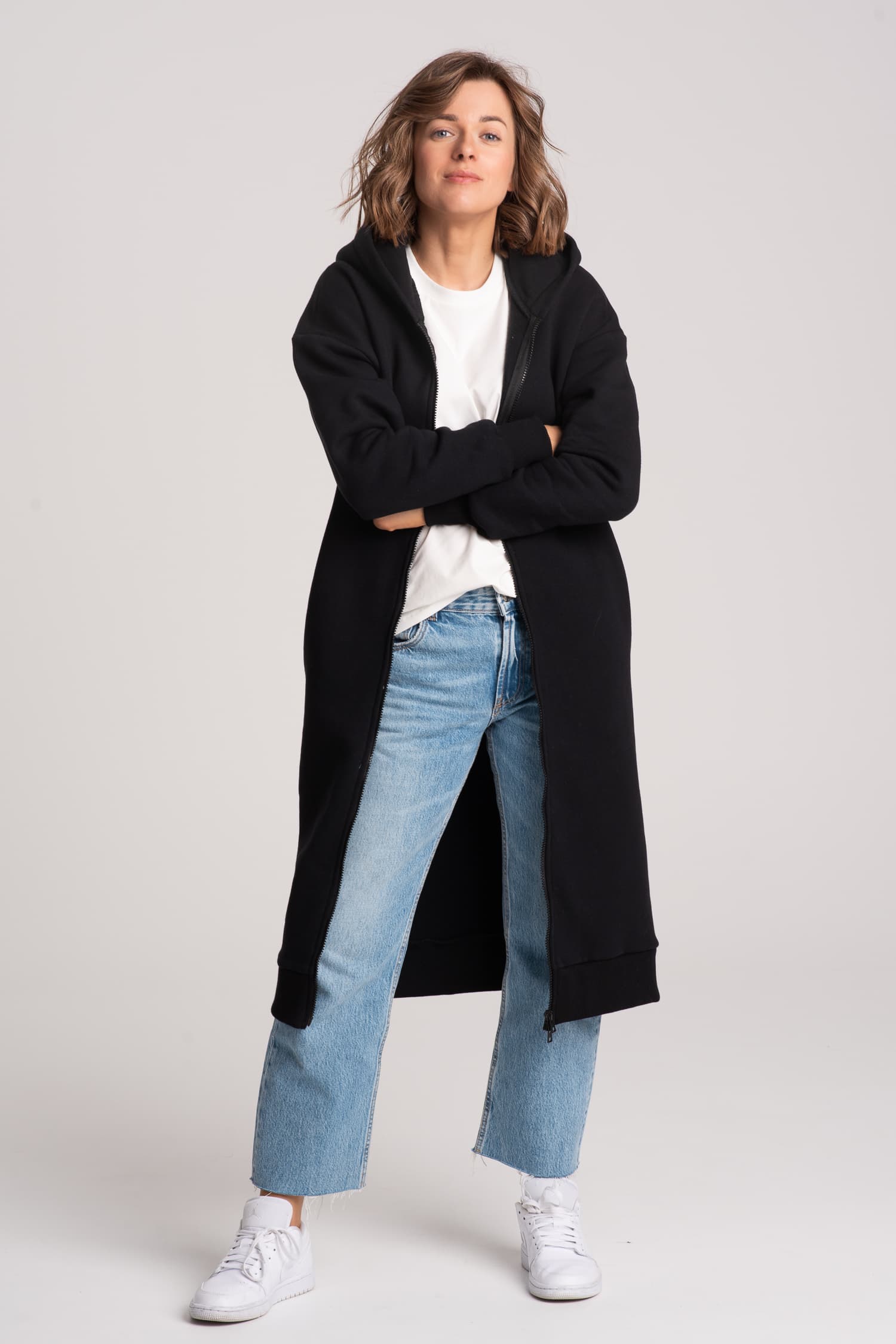 Czarna zasuwana bluza DŁUGA HISTORIA