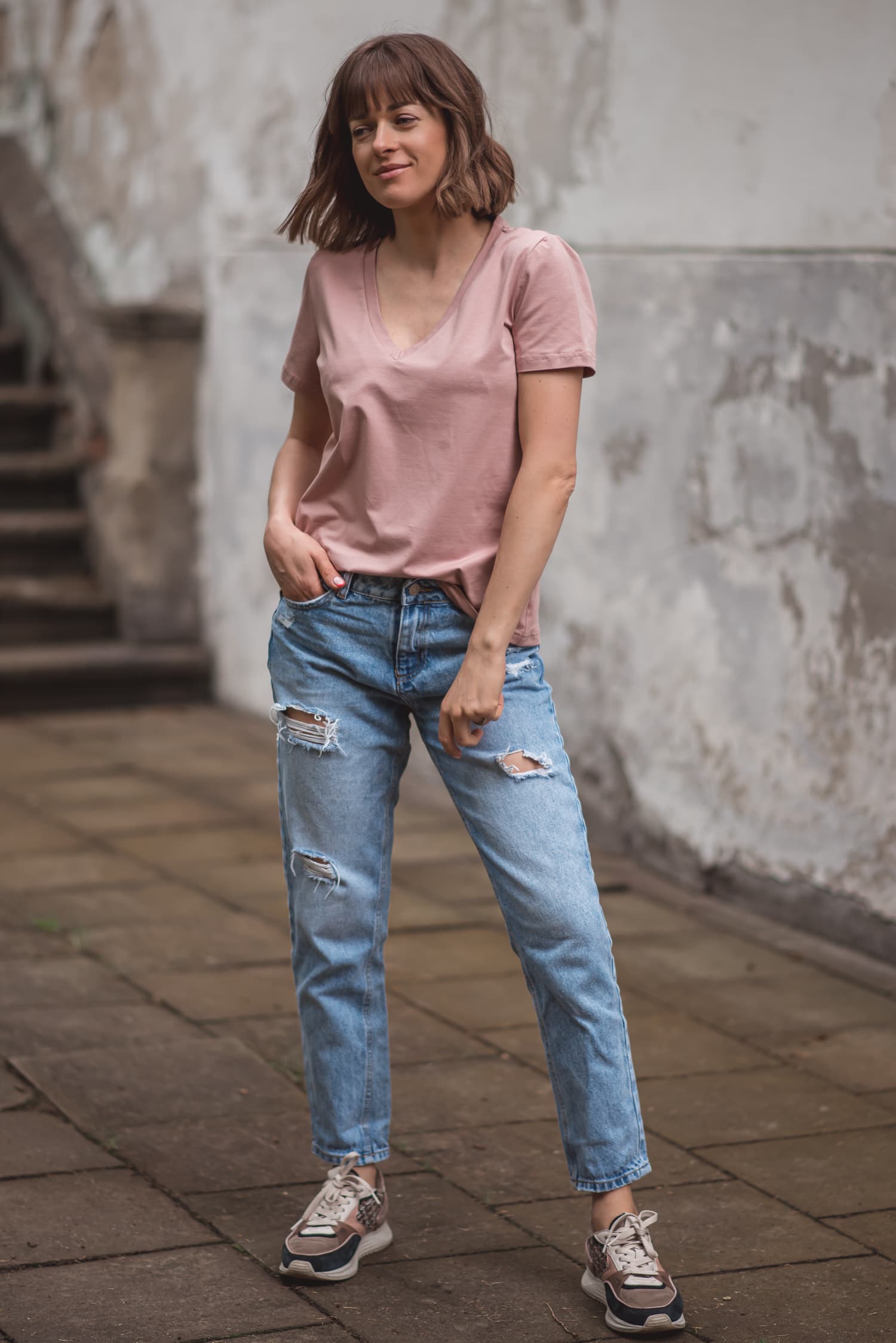 T-shirt BASIC V Róż