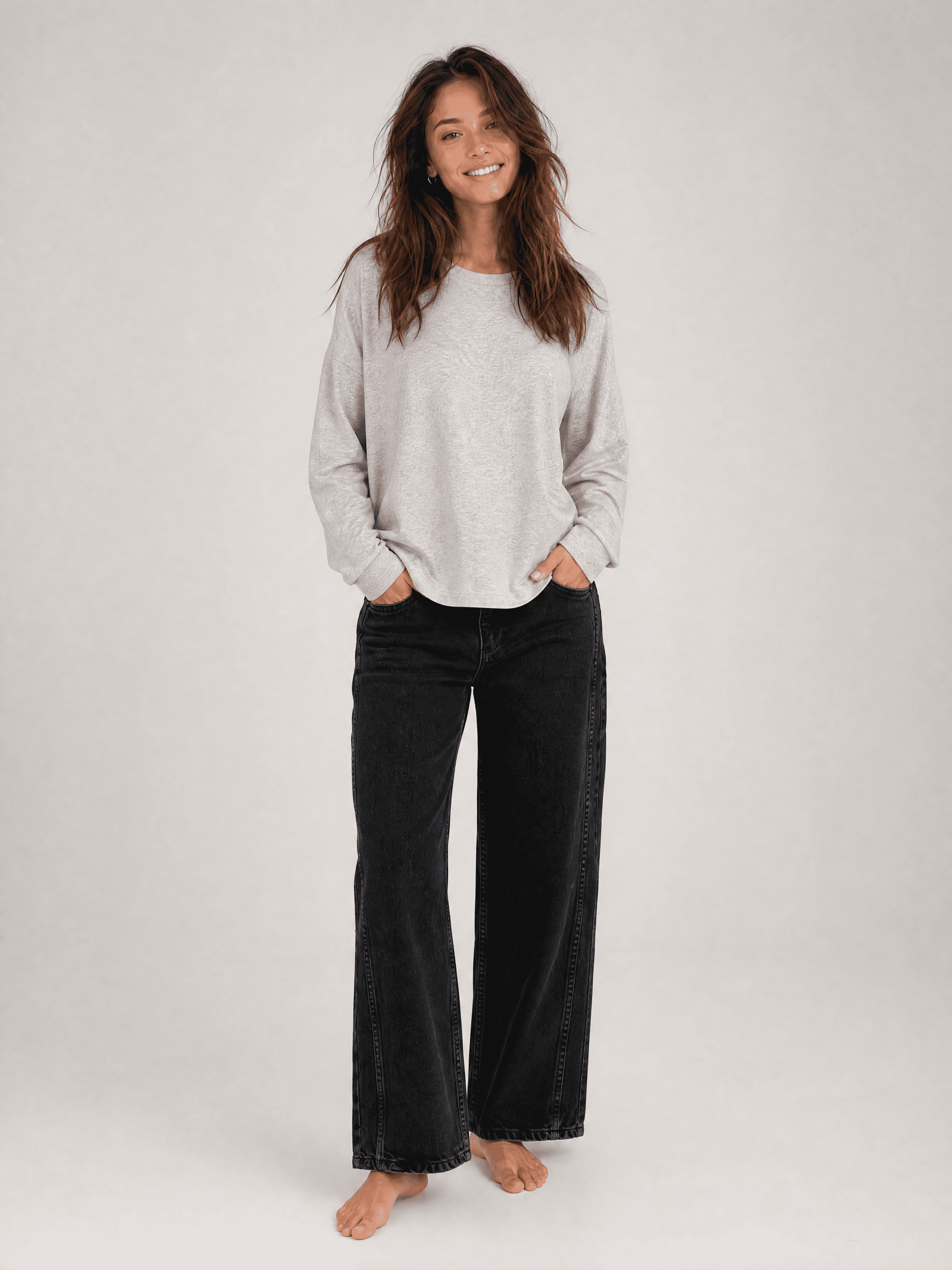 HANNAH Grey Cotton Longsleeve — photo 8