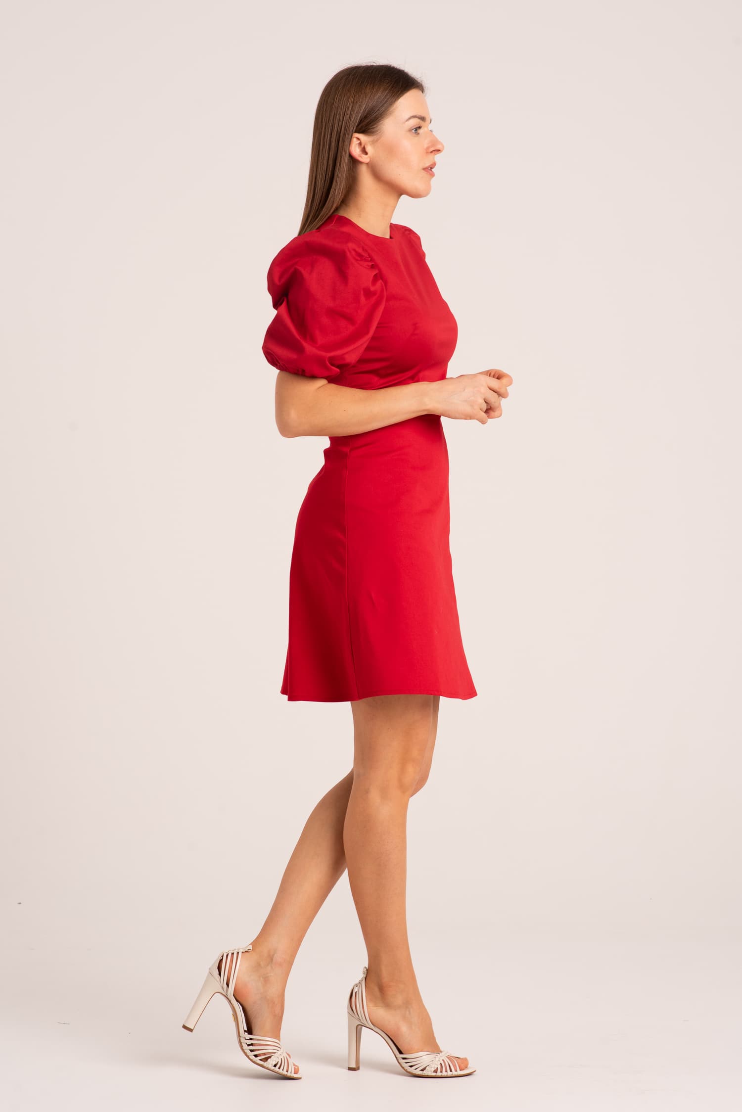 Czerwona bawełniana sukienka Everly