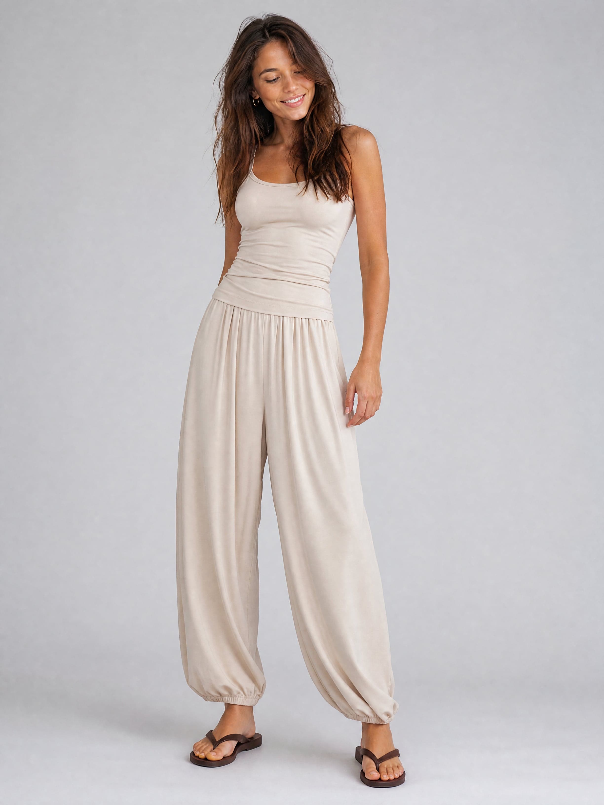Cremefarbene Ballonhose Selena — Foto 3
