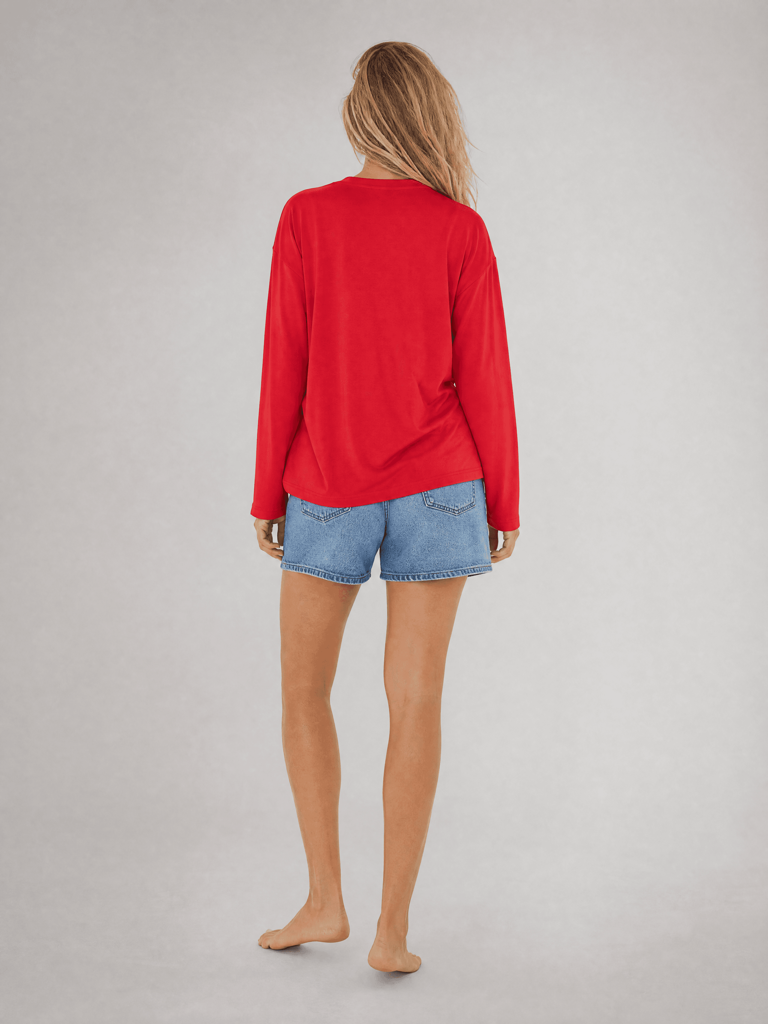 Czerwony longsleeve bambusowy Nina — zdjęcie 5