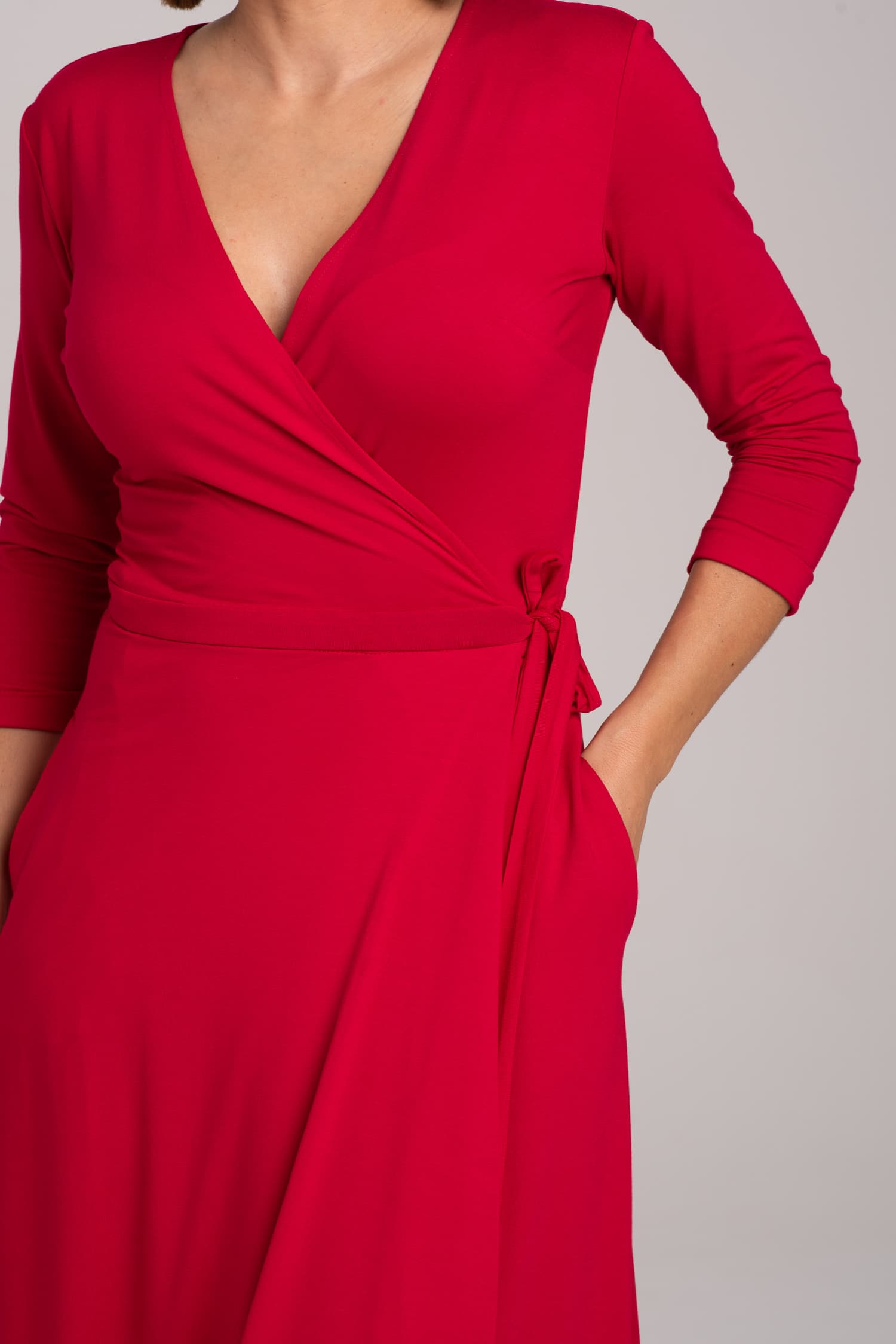 Red Modal Wrap Dress — photo 7