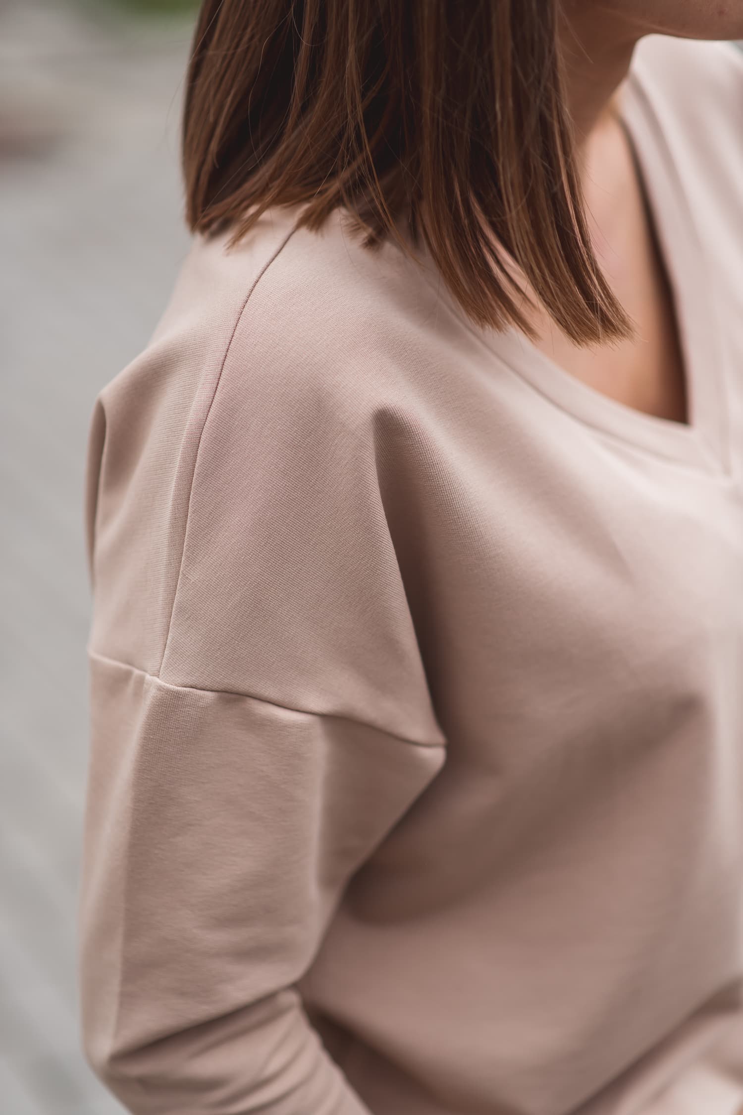 Bluza BASIC V – beż — zdjęcie 2