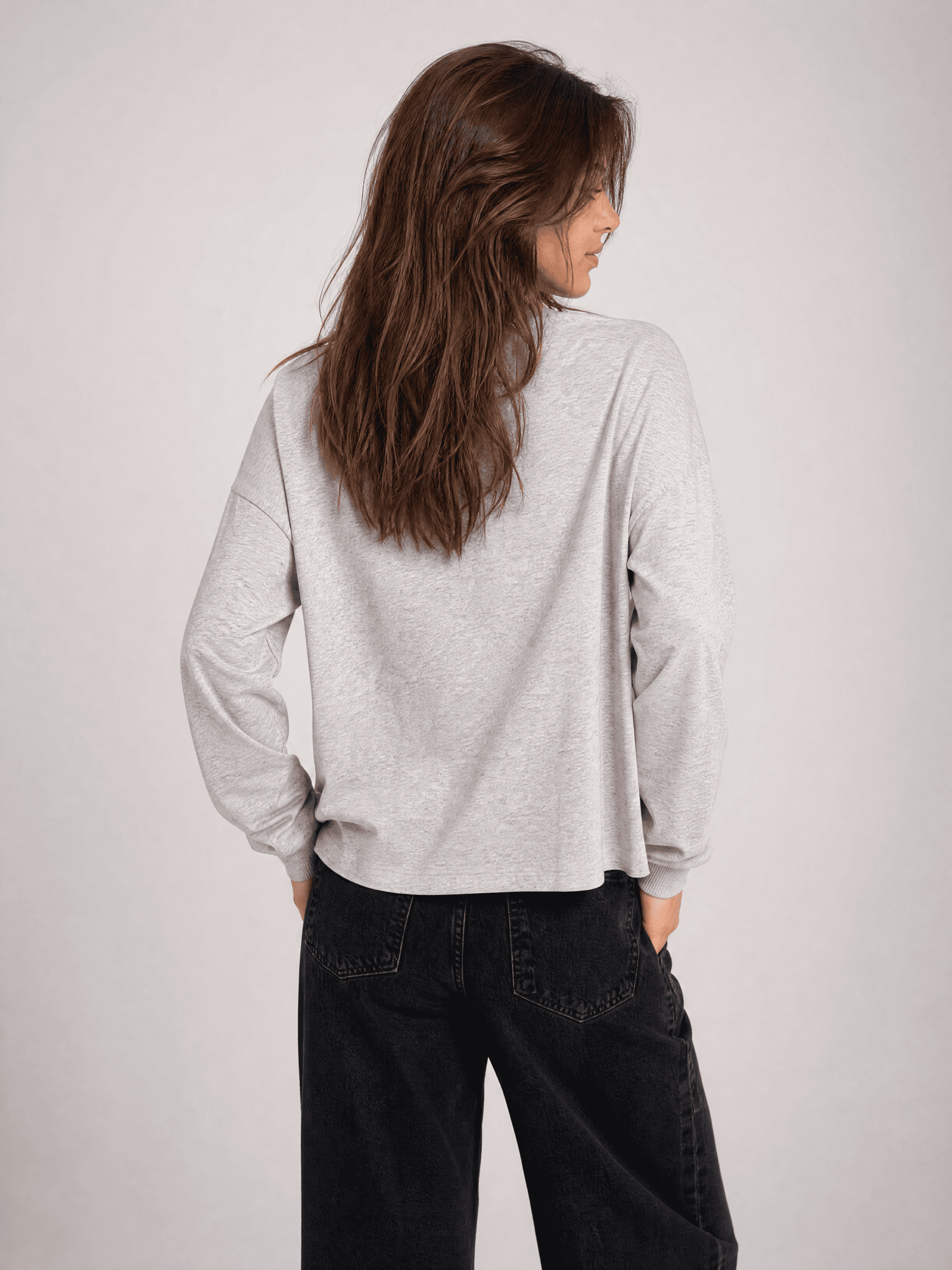 HANNAH Grey Cotton Longsleeve — photo 7