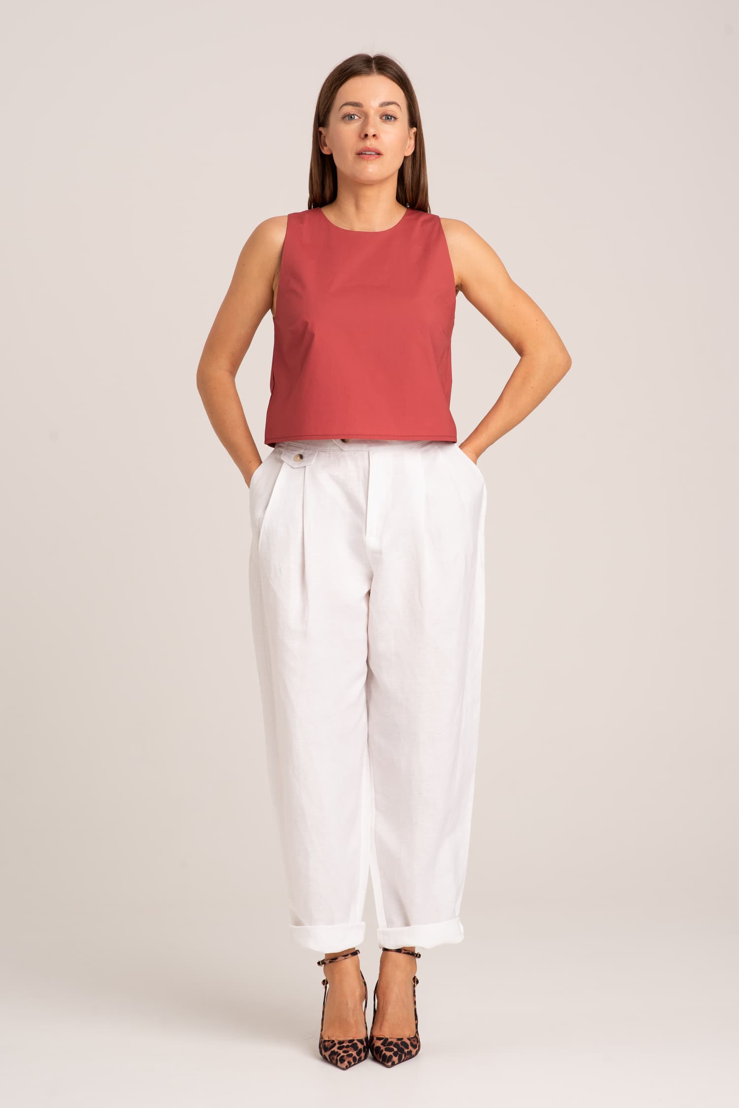 Brick Red Sleeveless Top VERONA — photo 4