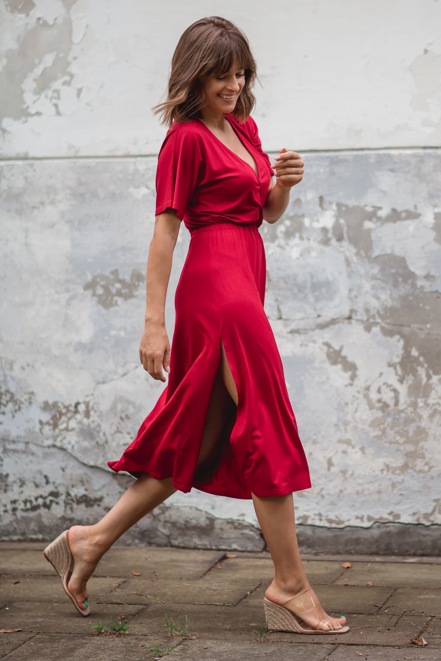 Sukienka Rosa - czerwona — zdjęcie 3