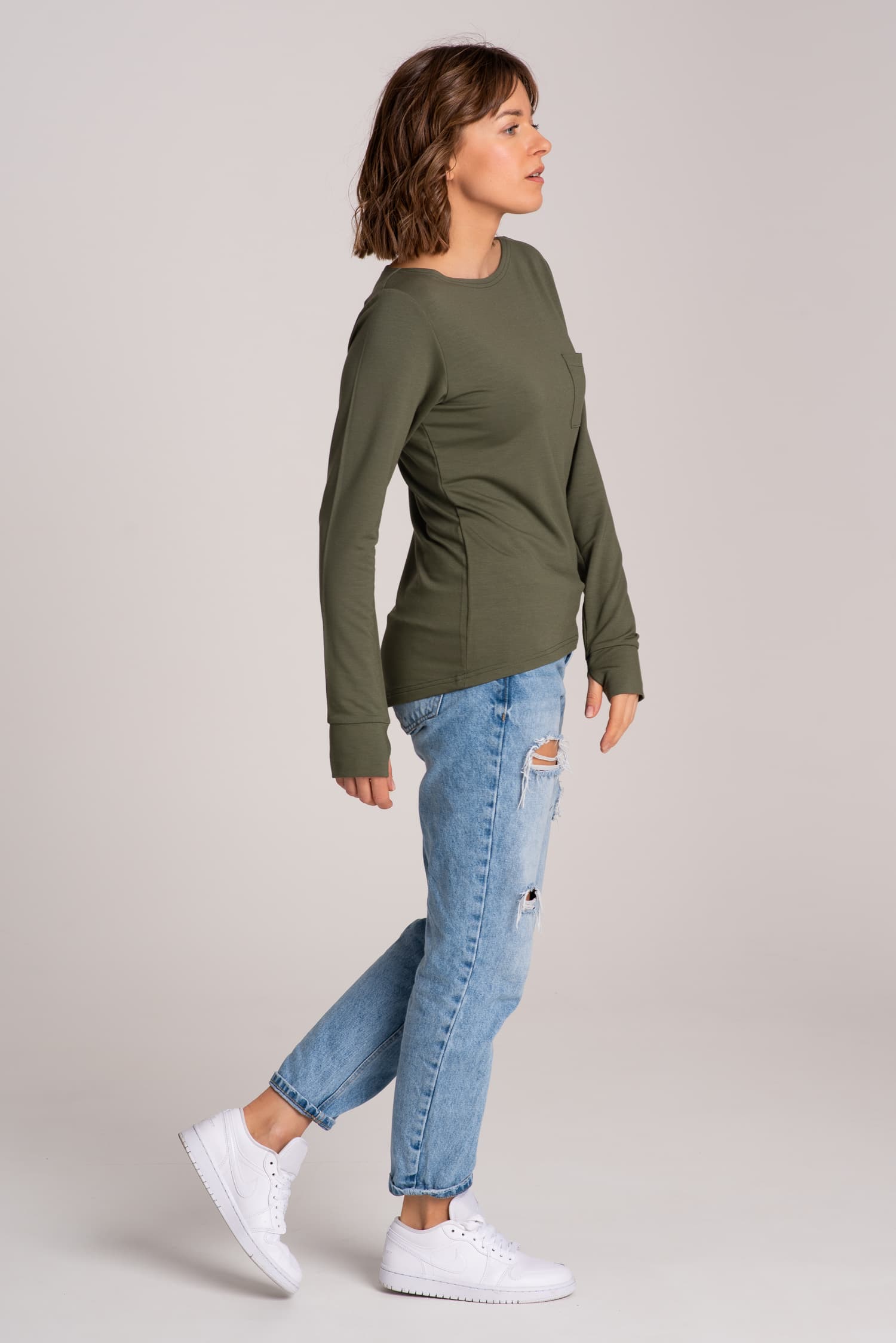 BASIC Pocket Long Sleeve – Khaki — photo 2