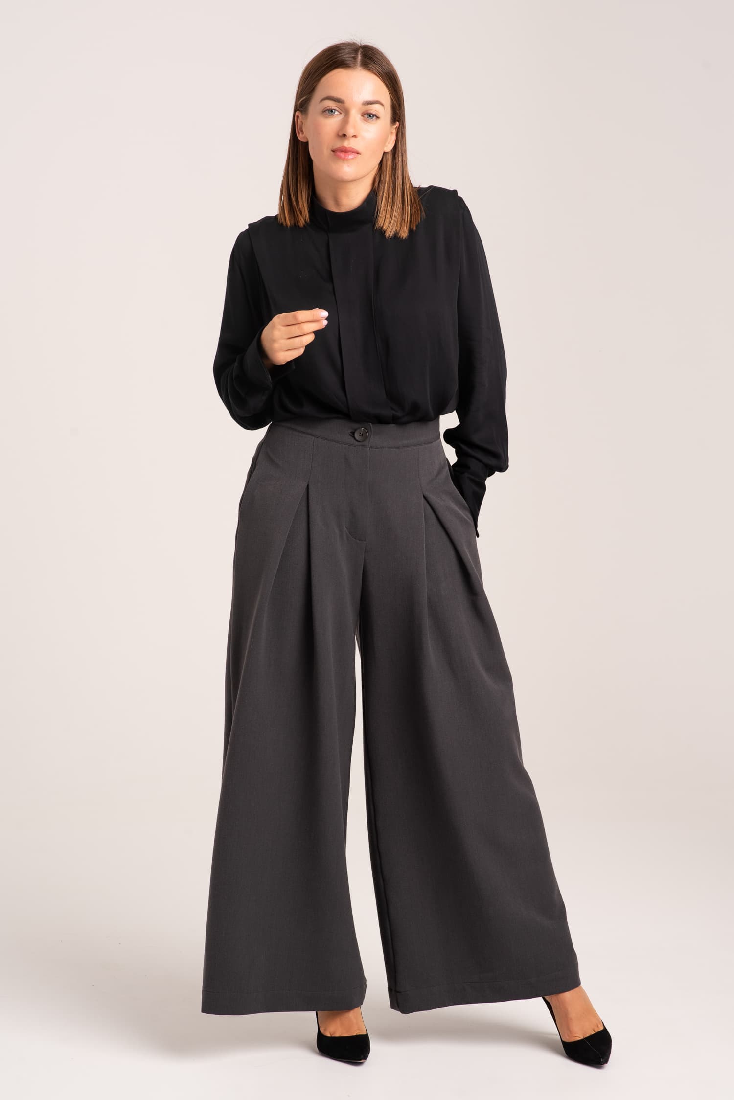 Graphite Pleated Trousers Victoria — photo 4