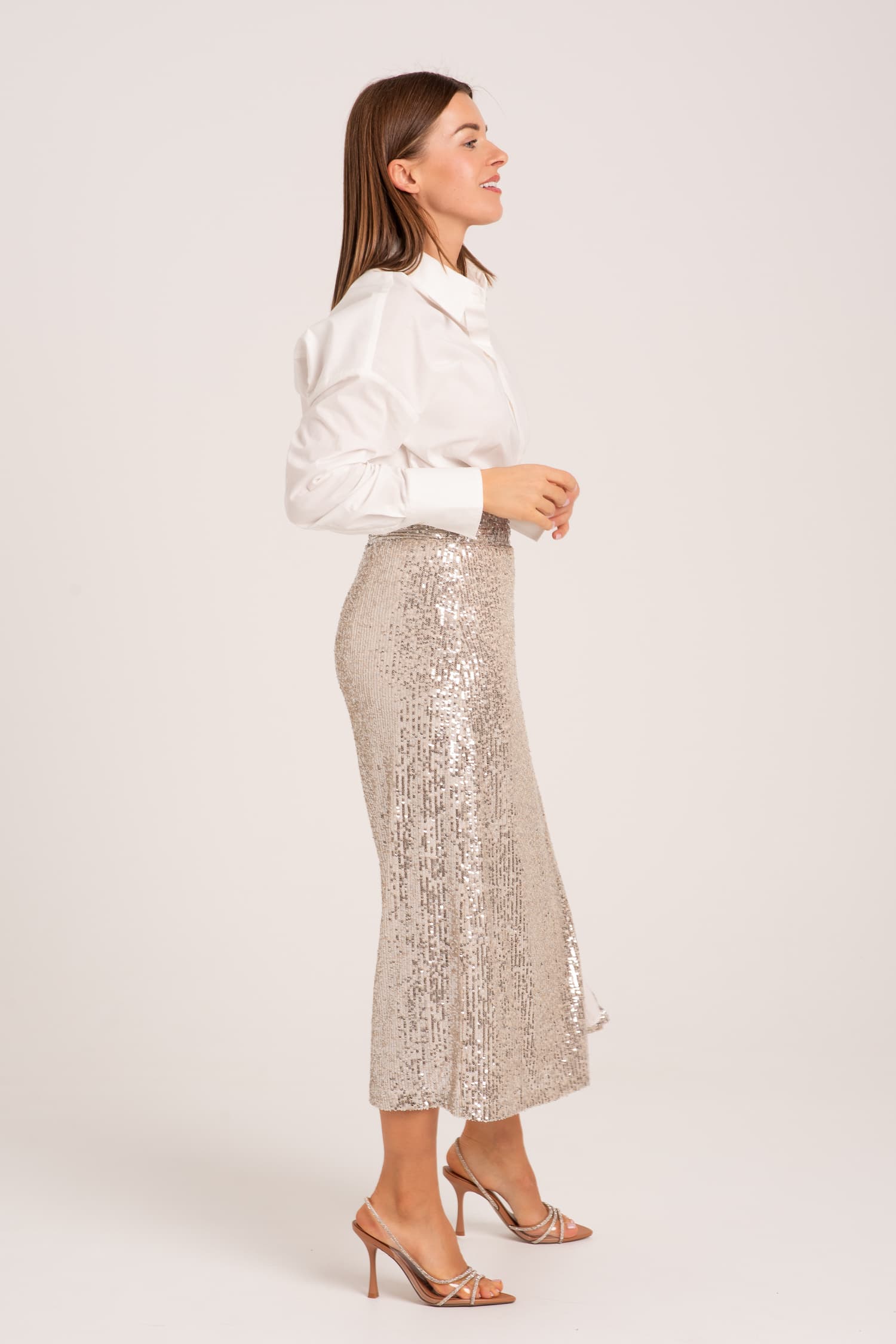 Długa kopertowa spódnica cekinowa Muriel — zdjęcie 3