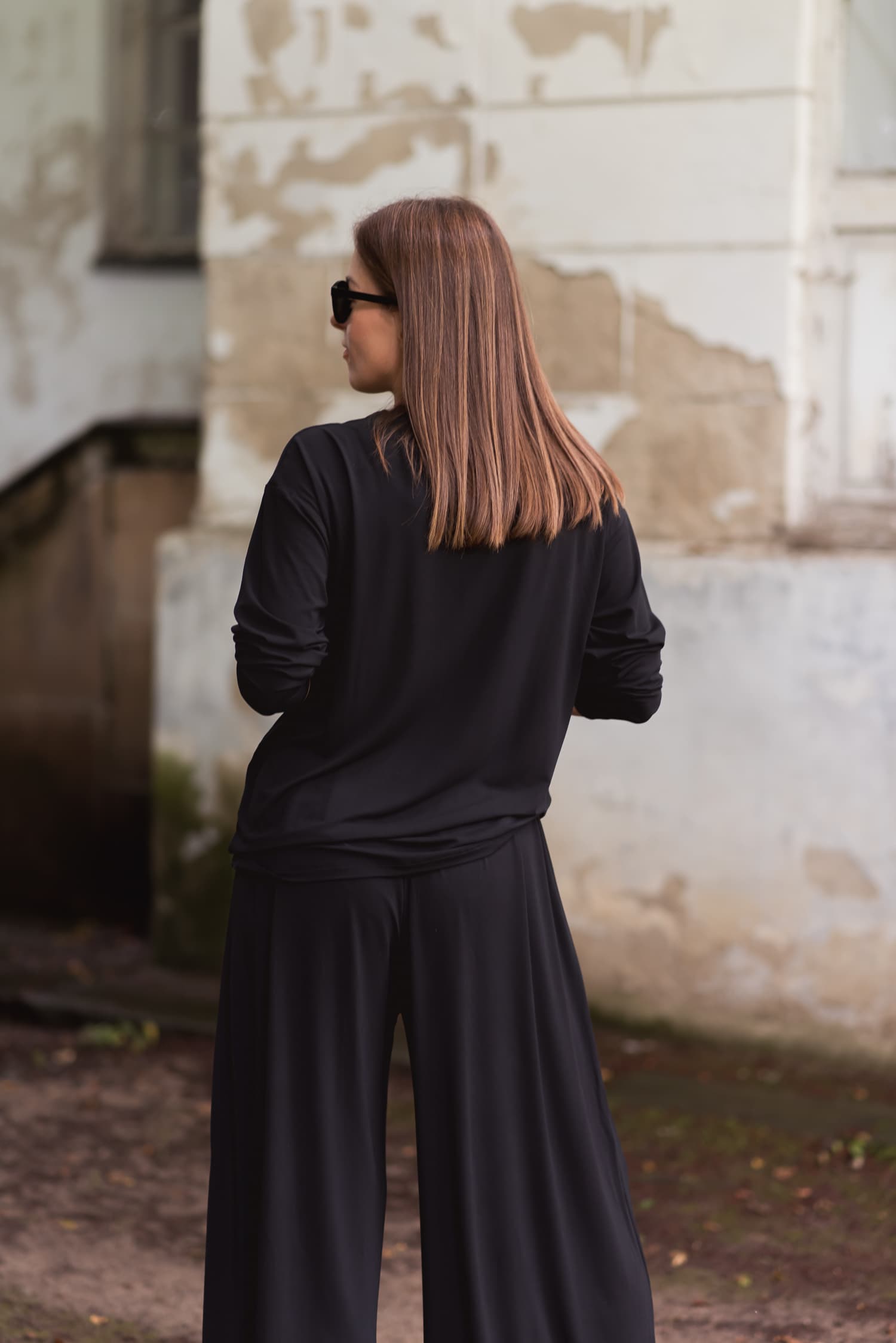 Czarny longsleeve  bambusowy Nina - widok 2